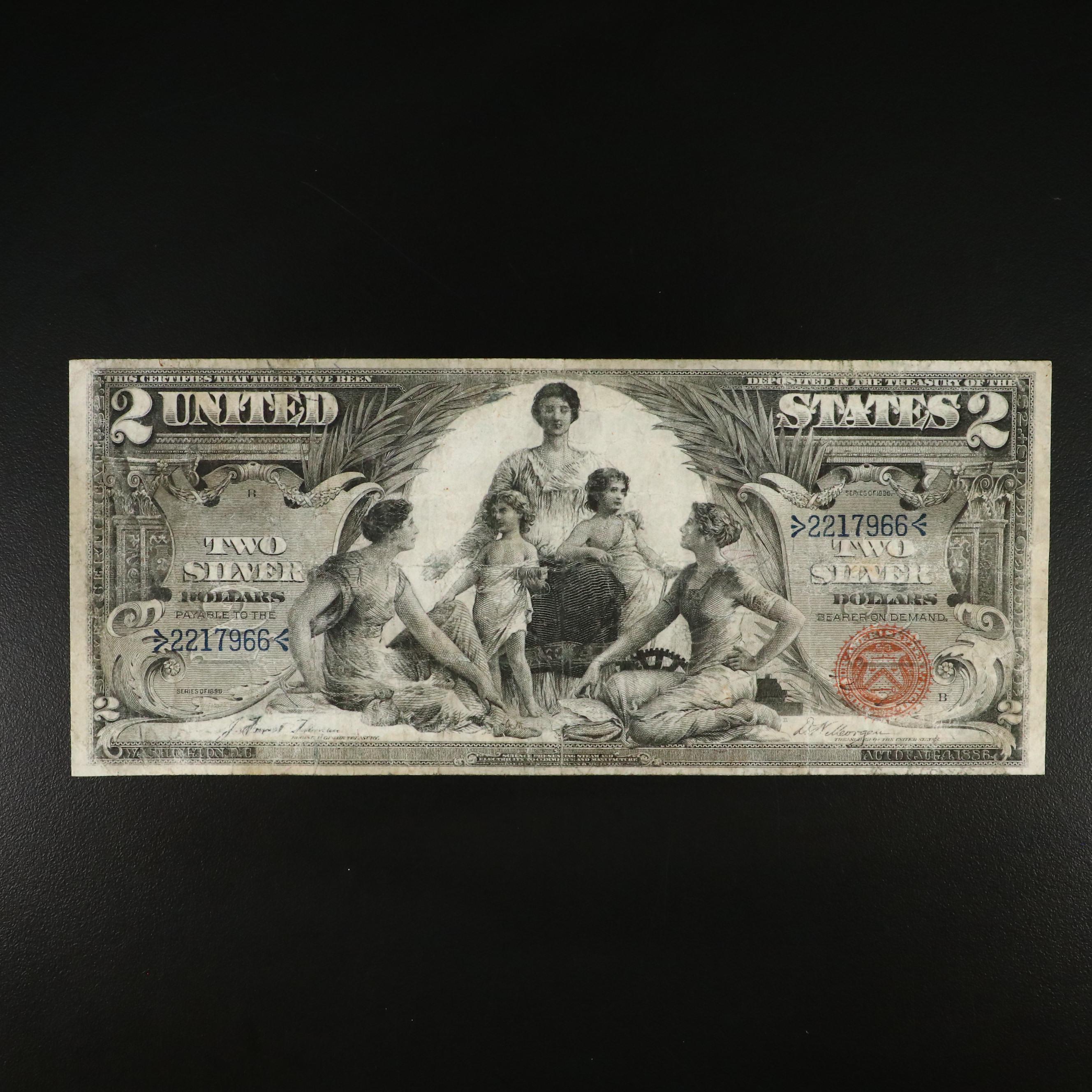 Large Format 1896 "Educational Series" $2 Silver Certificate