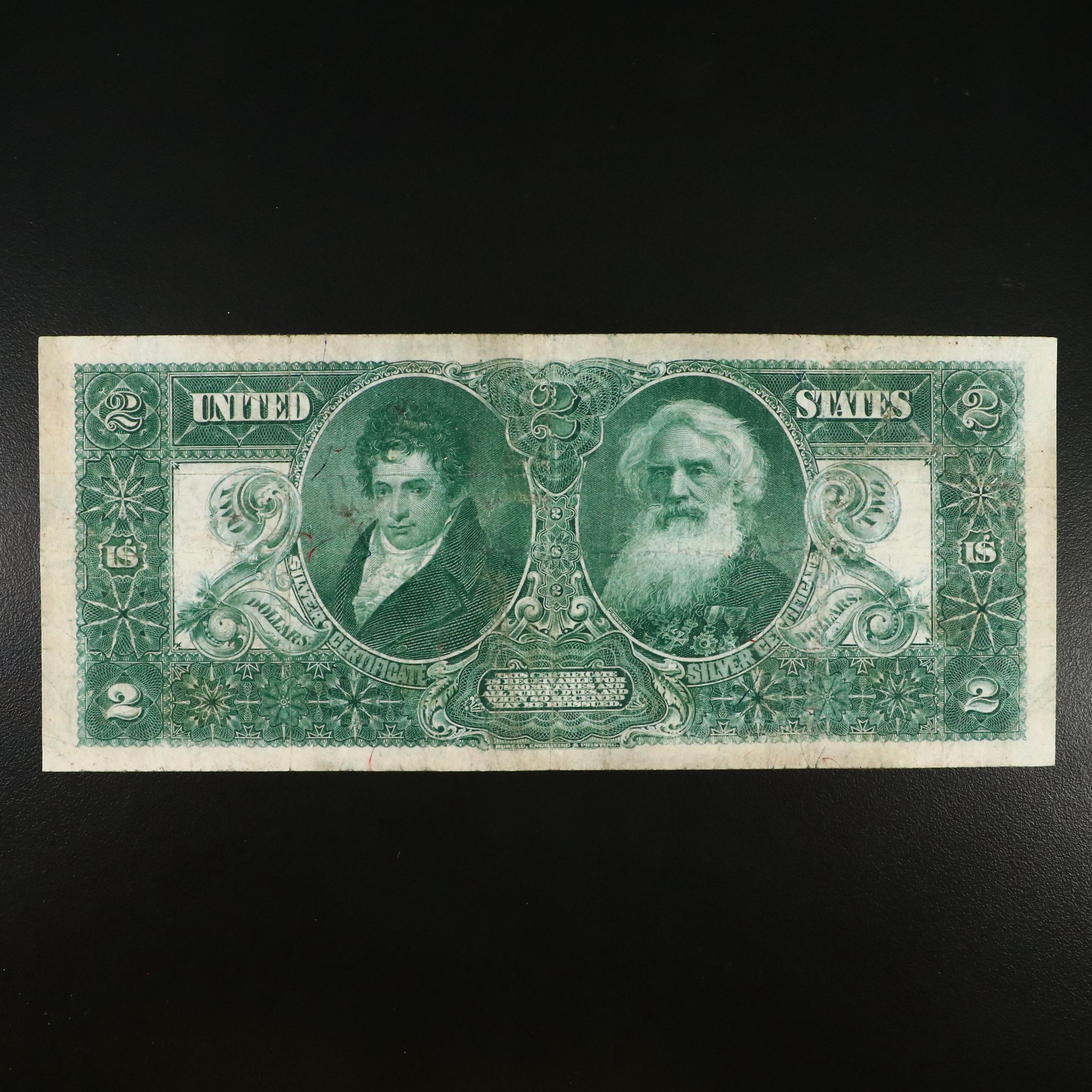 Large Format 1896 "Educational Series" $2 Silver Certificate