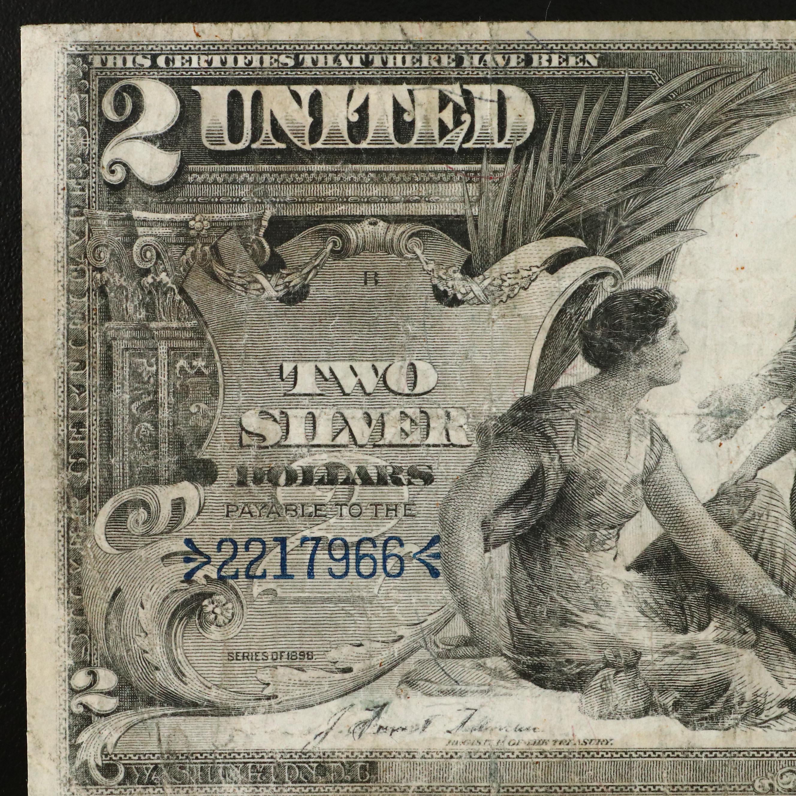 Large Format 1896 "Educational Series" $2 Silver Certificate
