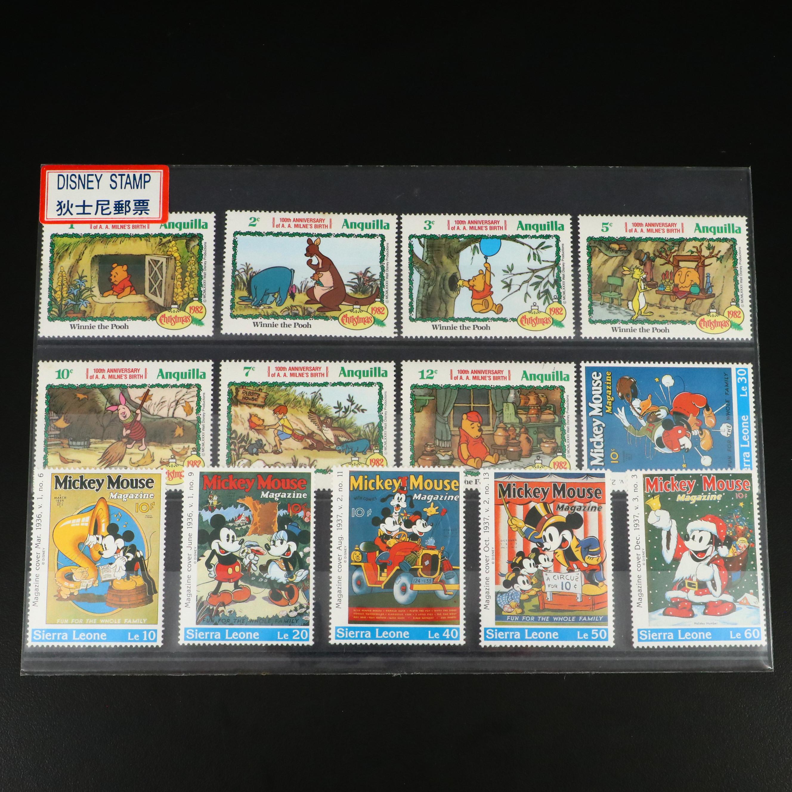 Twelve Sets of U.S. and Foreign Stamps