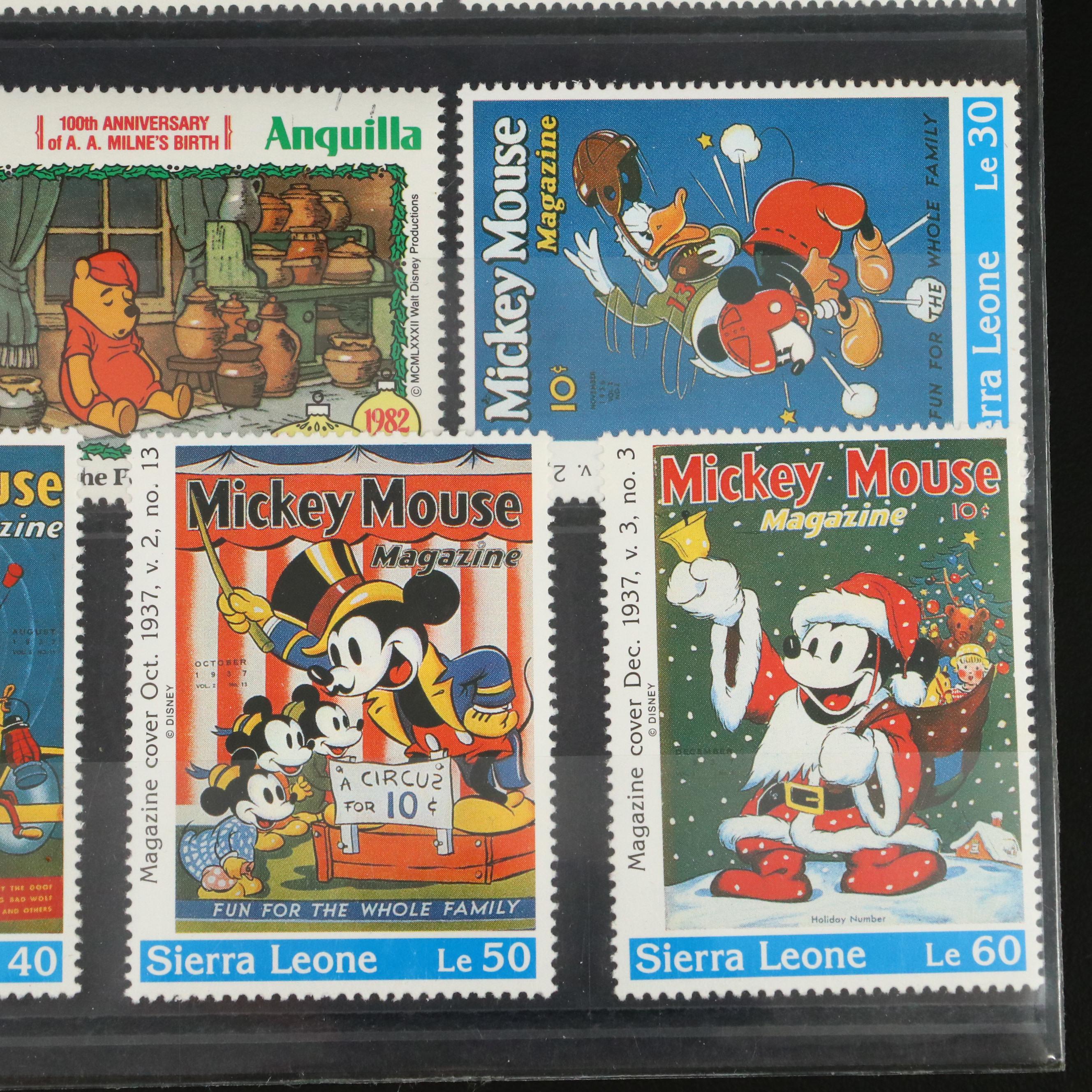 Twelve Sets of U.S. and Foreign Stamps