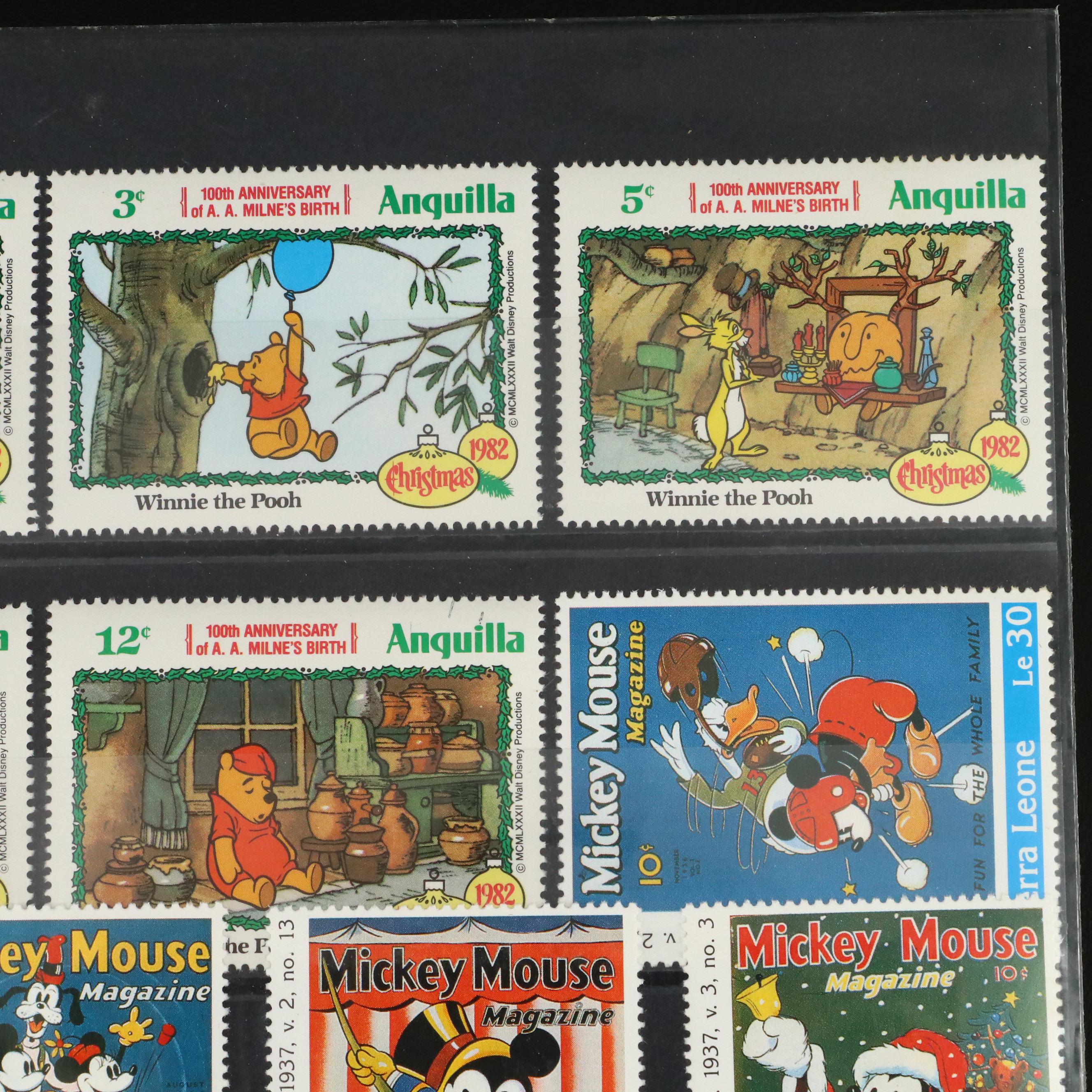 Twelve Sets of U.S. and Foreign Stamps