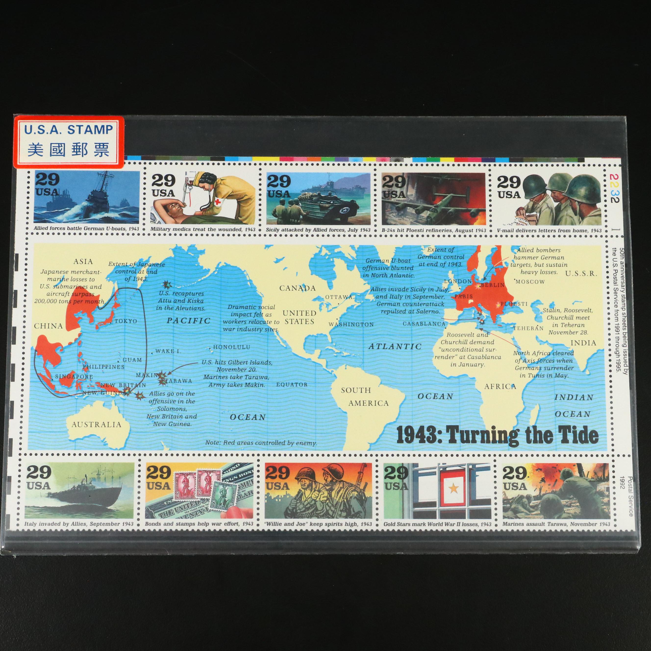 Twelve Sets of U.S. and Foreign Stamps