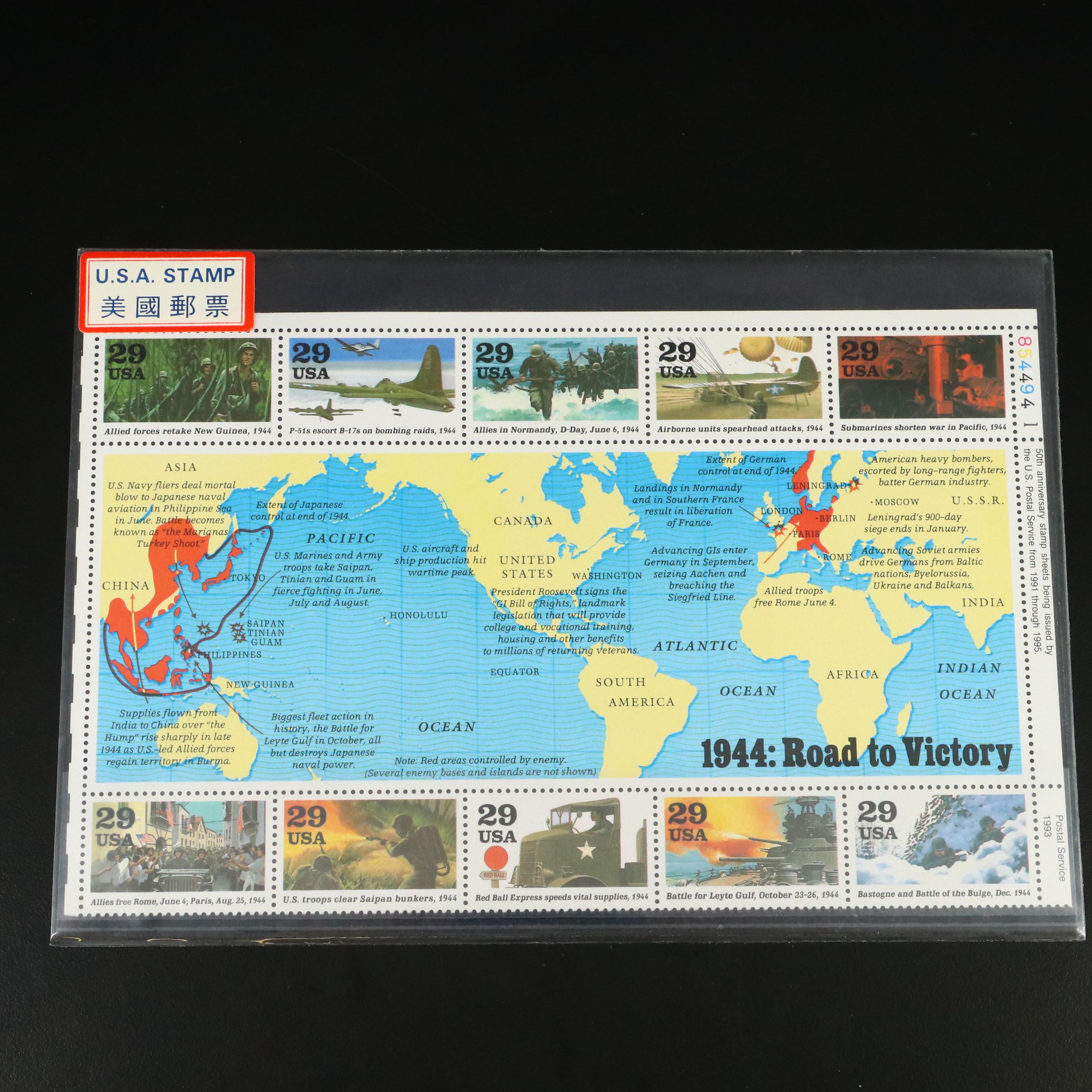 Twelve Sets of U.S. and Foreign Stamps