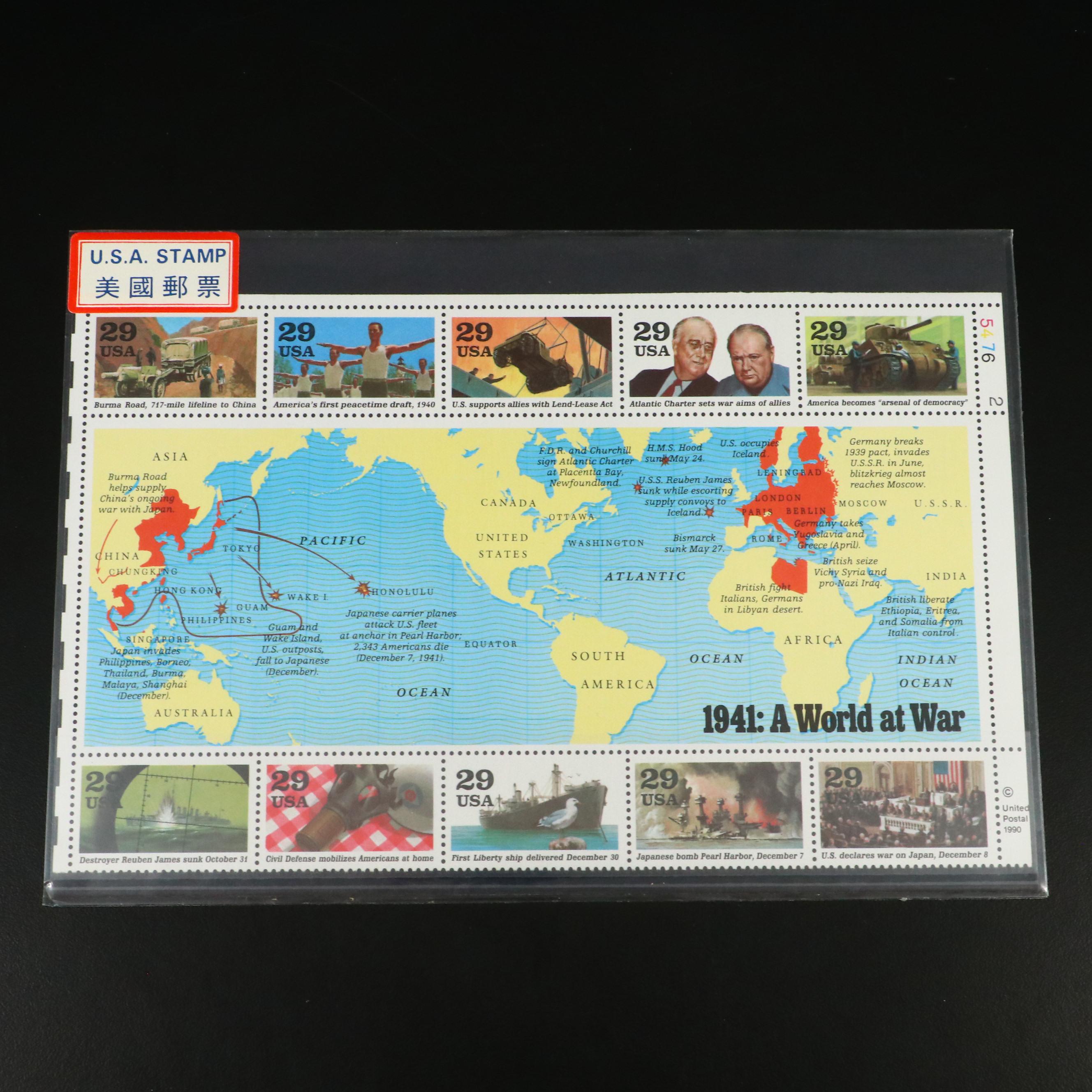 Twelve Sets of U.S. and Foreign Stamps