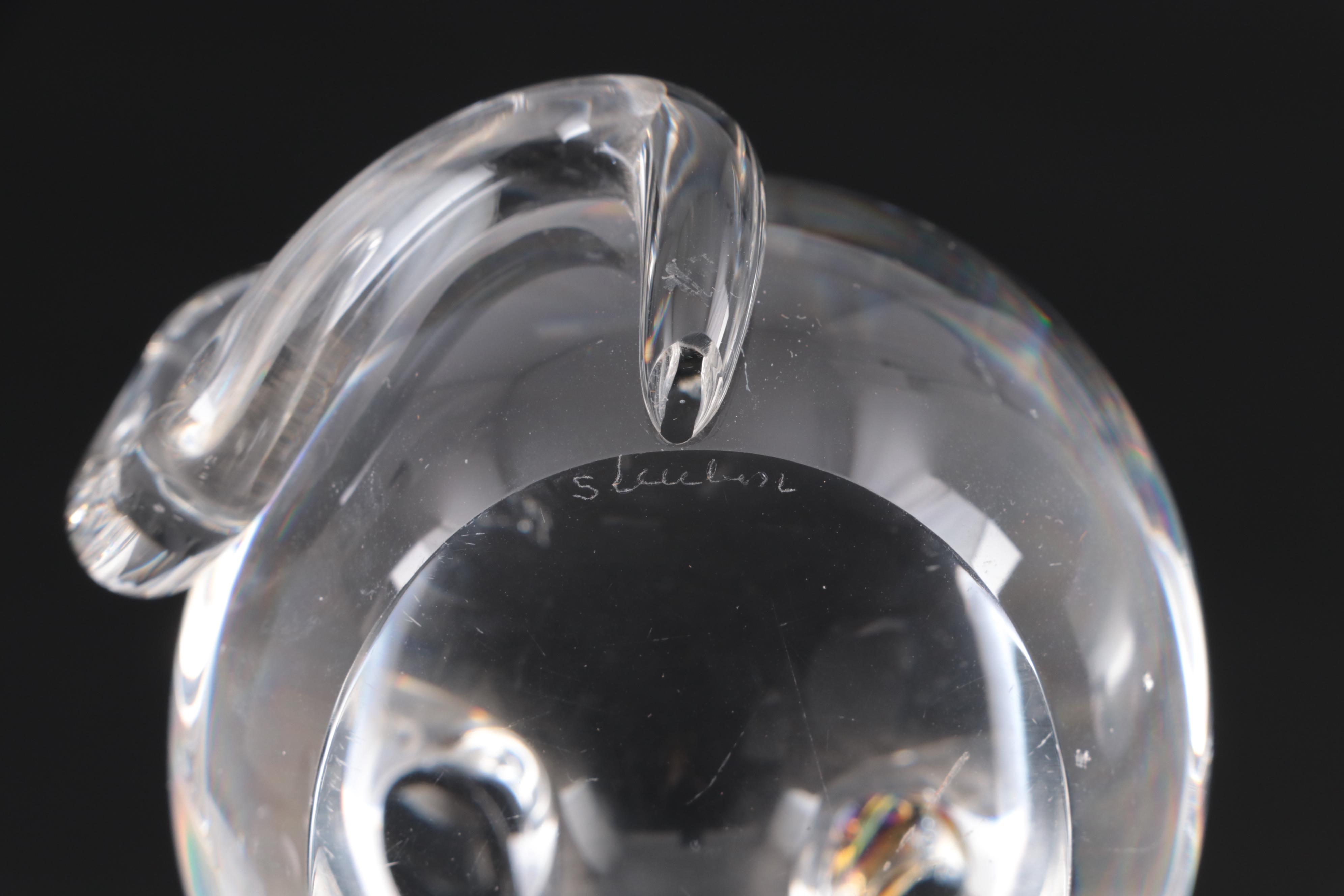 Steuben Mouse Figurine and F. Walving Swedish Glass Polar Bear Figurine