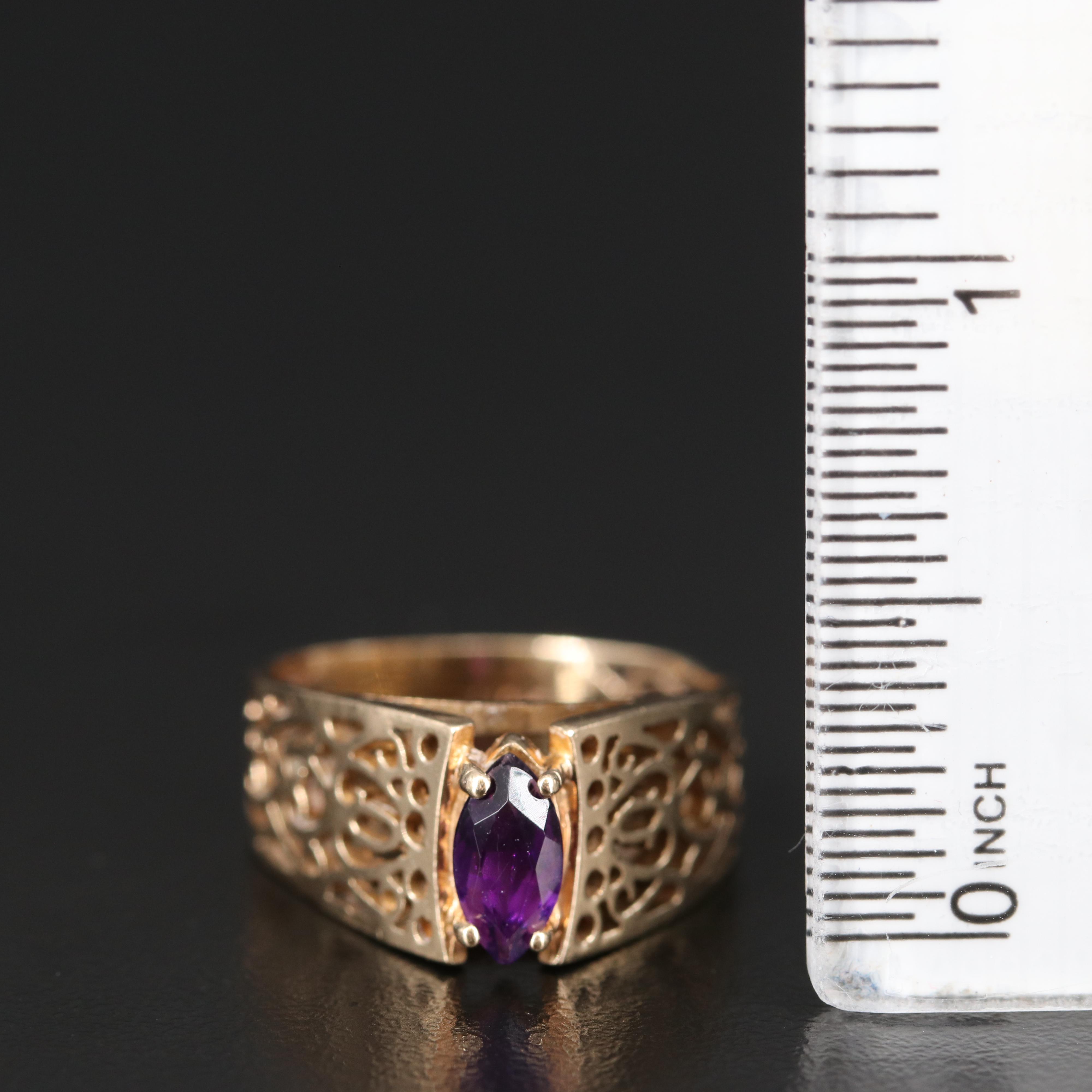 Vintage 10K Ruby and Amethyst Rings
