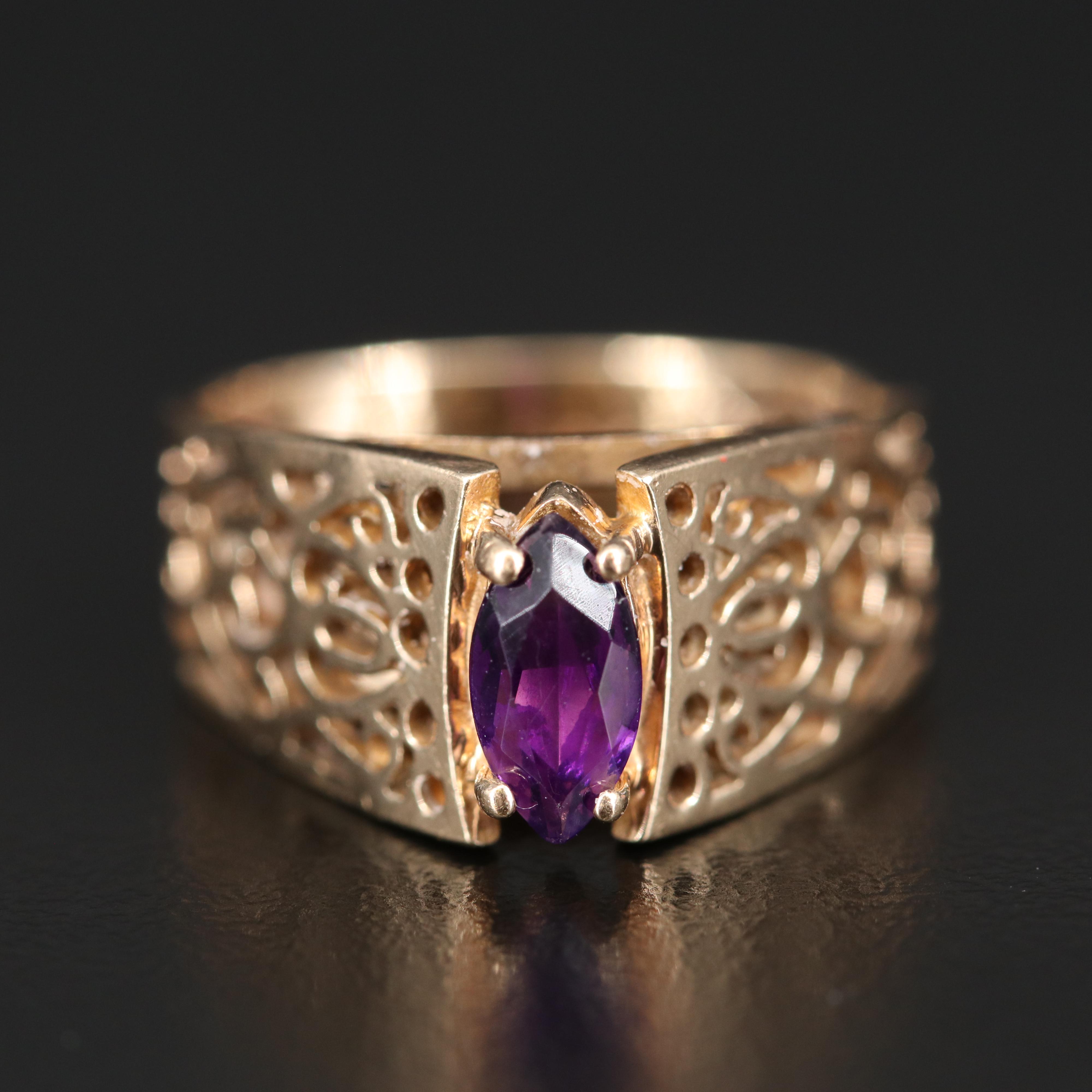 Vintage 10K Ruby and Amethyst Rings