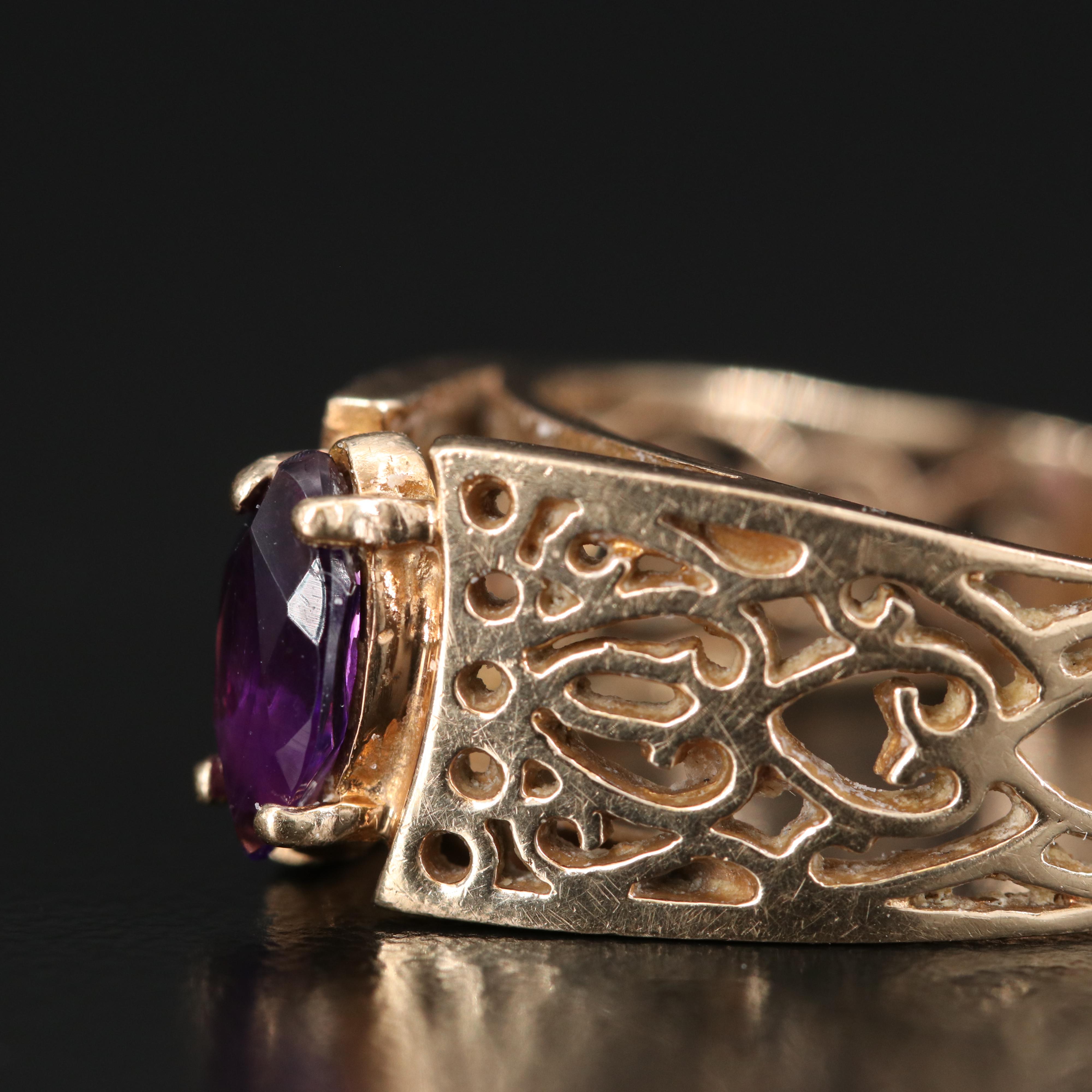 Vintage 10K Ruby and Amethyst Rings