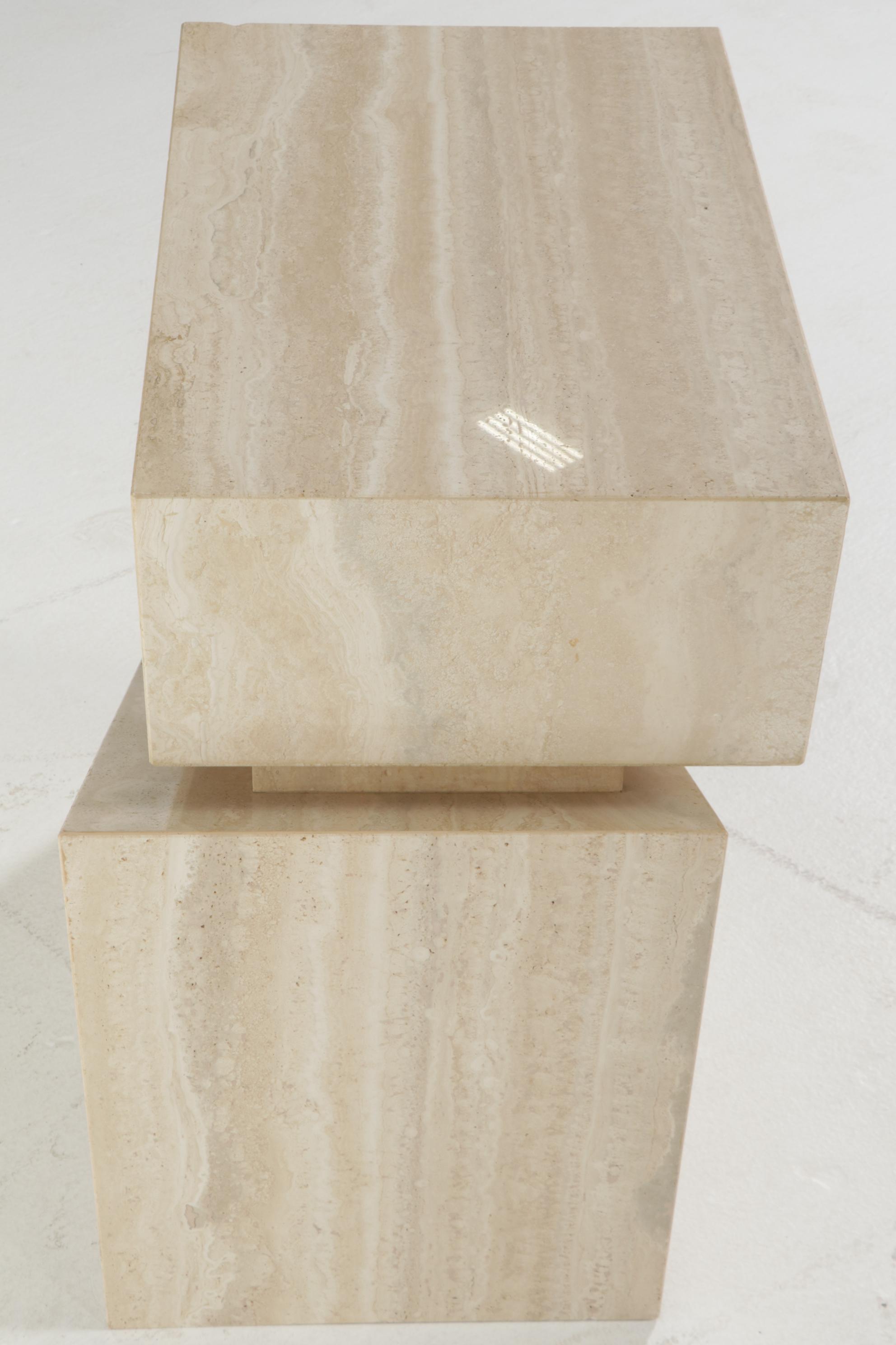 Pair of Minimalist Modern Marble Accent Tables