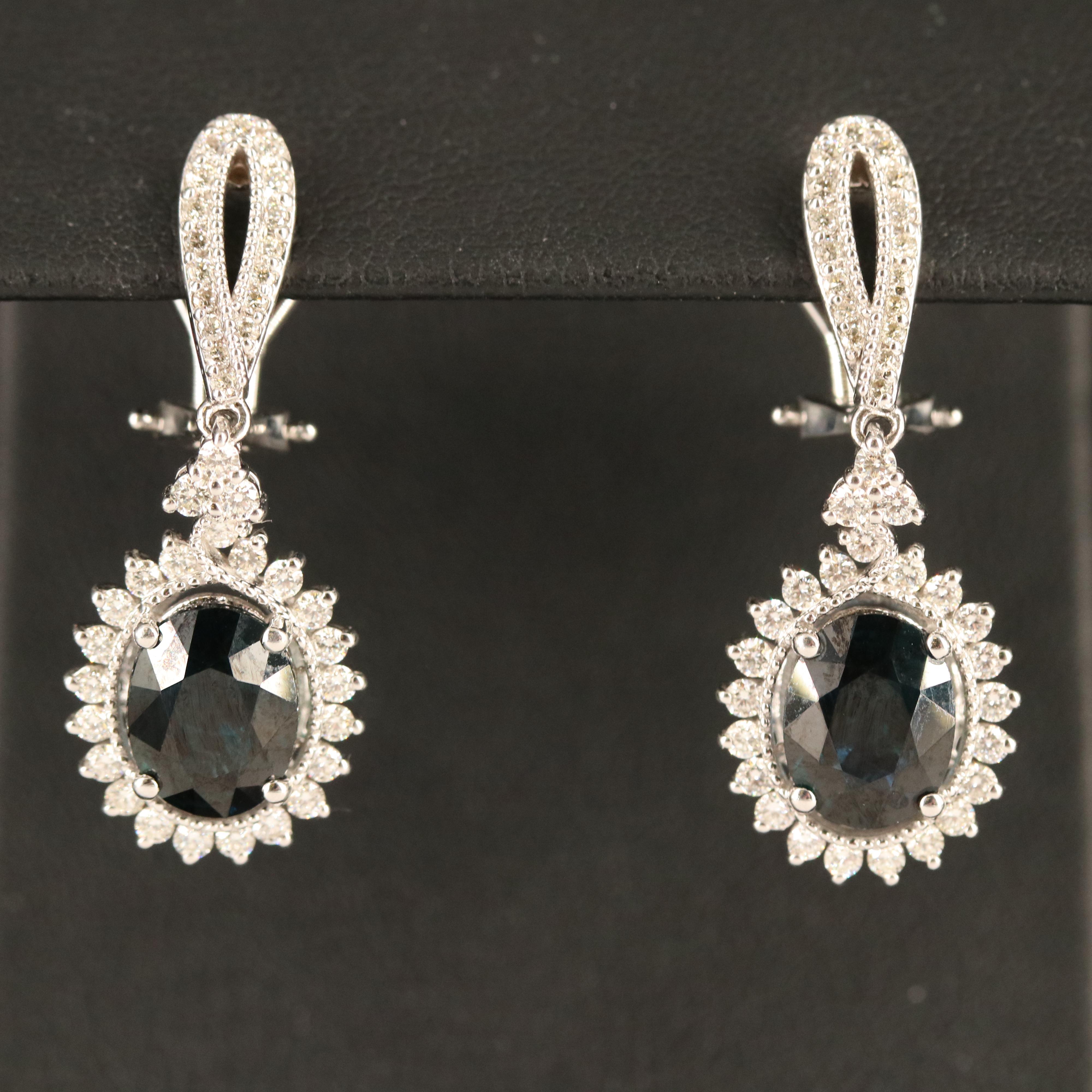 EFFY 14K Sapphire and Diamond Dangle Earrings