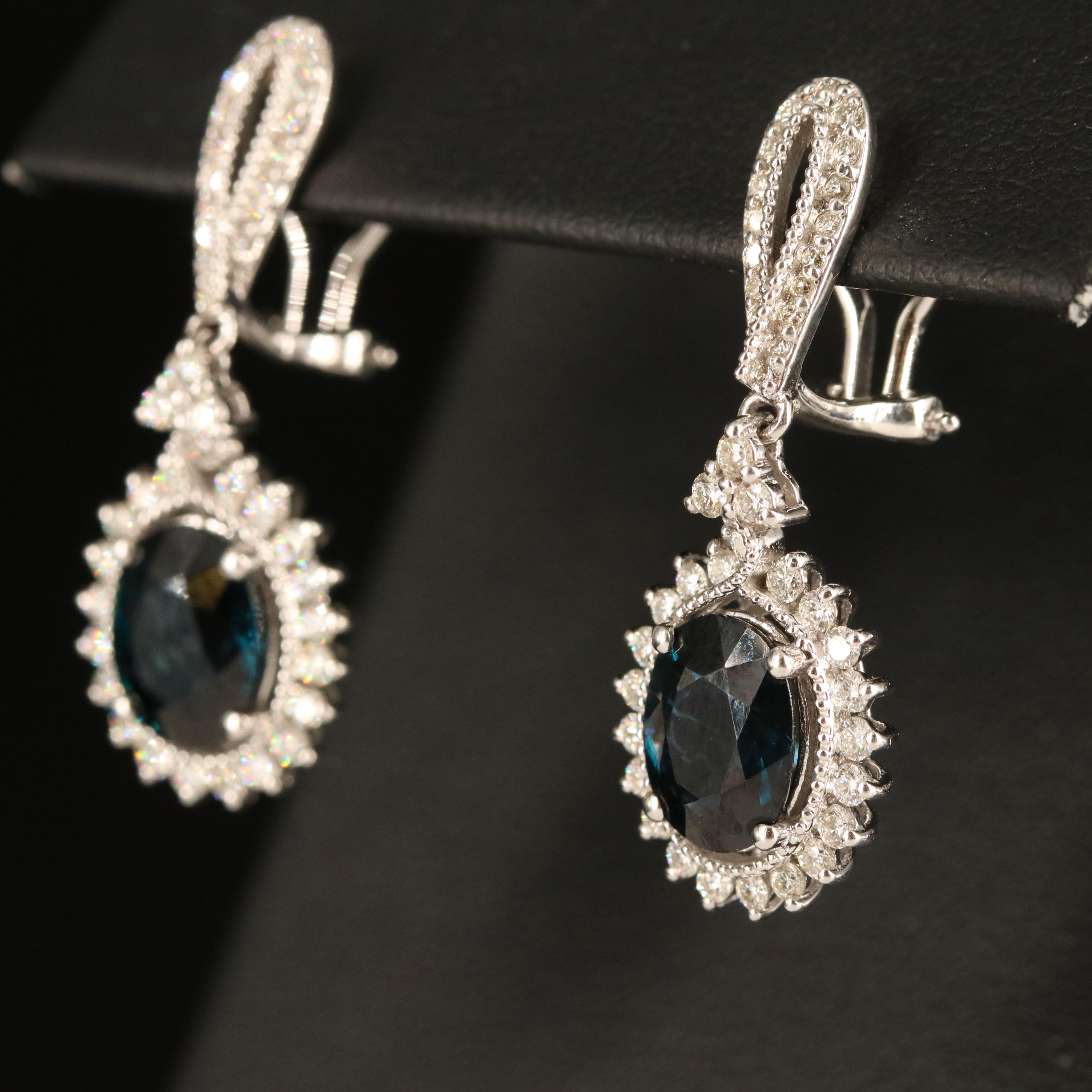 EFFY 14K Sapphire and Diamond Dangle Earrings