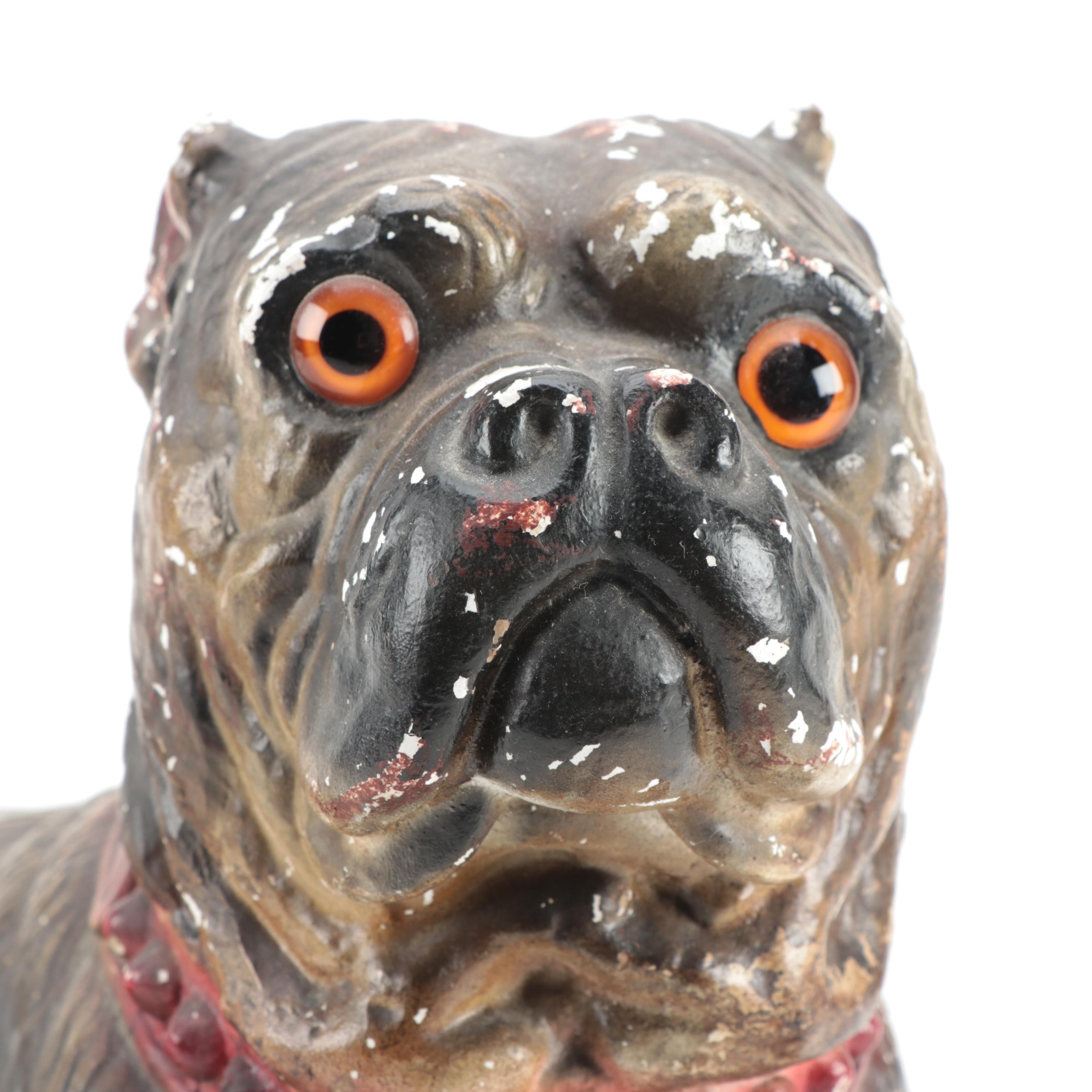 Chalkware American Staffordshire Dog Night Light Lamp