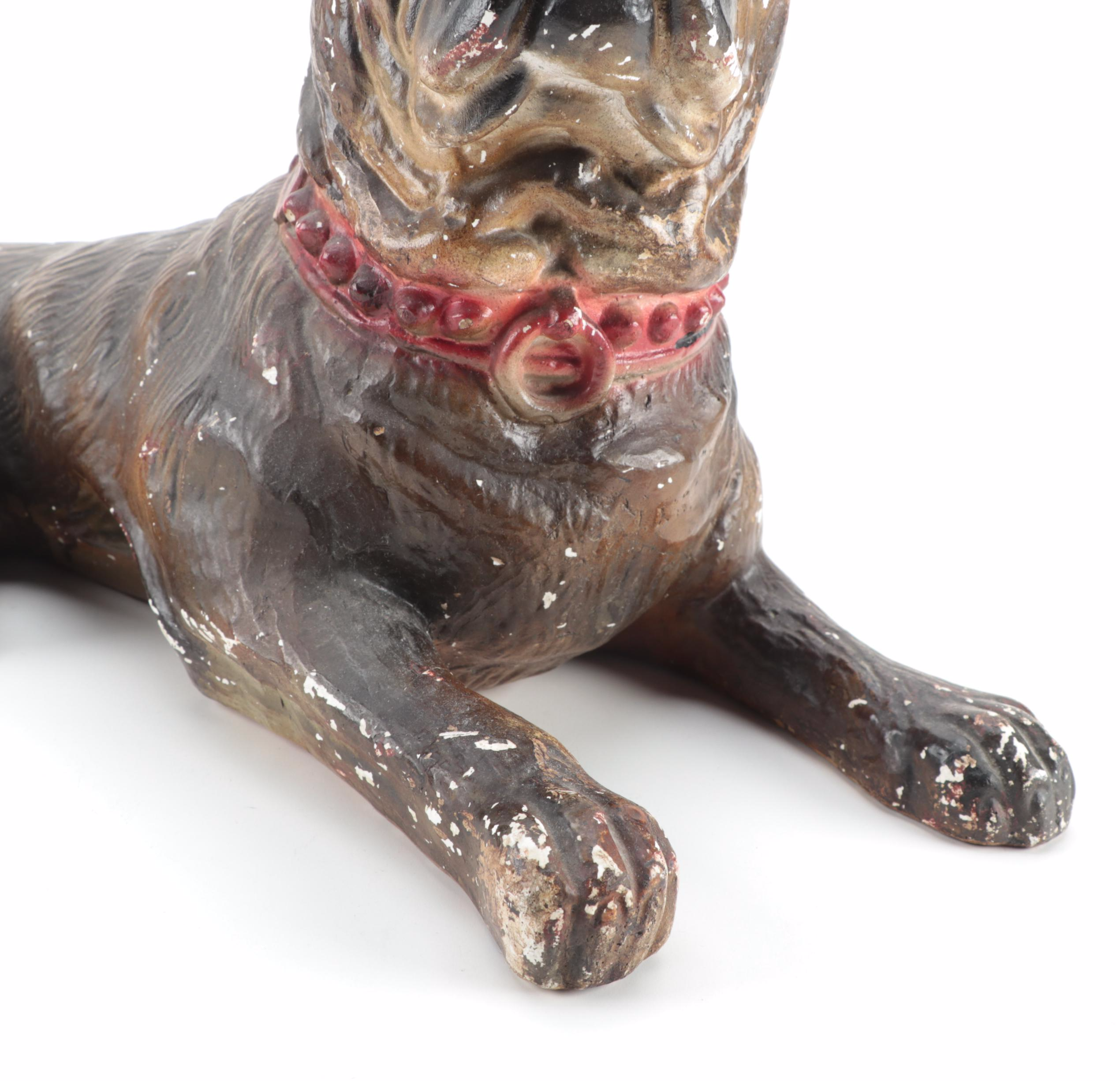Chalkware American Staffordshire Dog Night Light Lamp