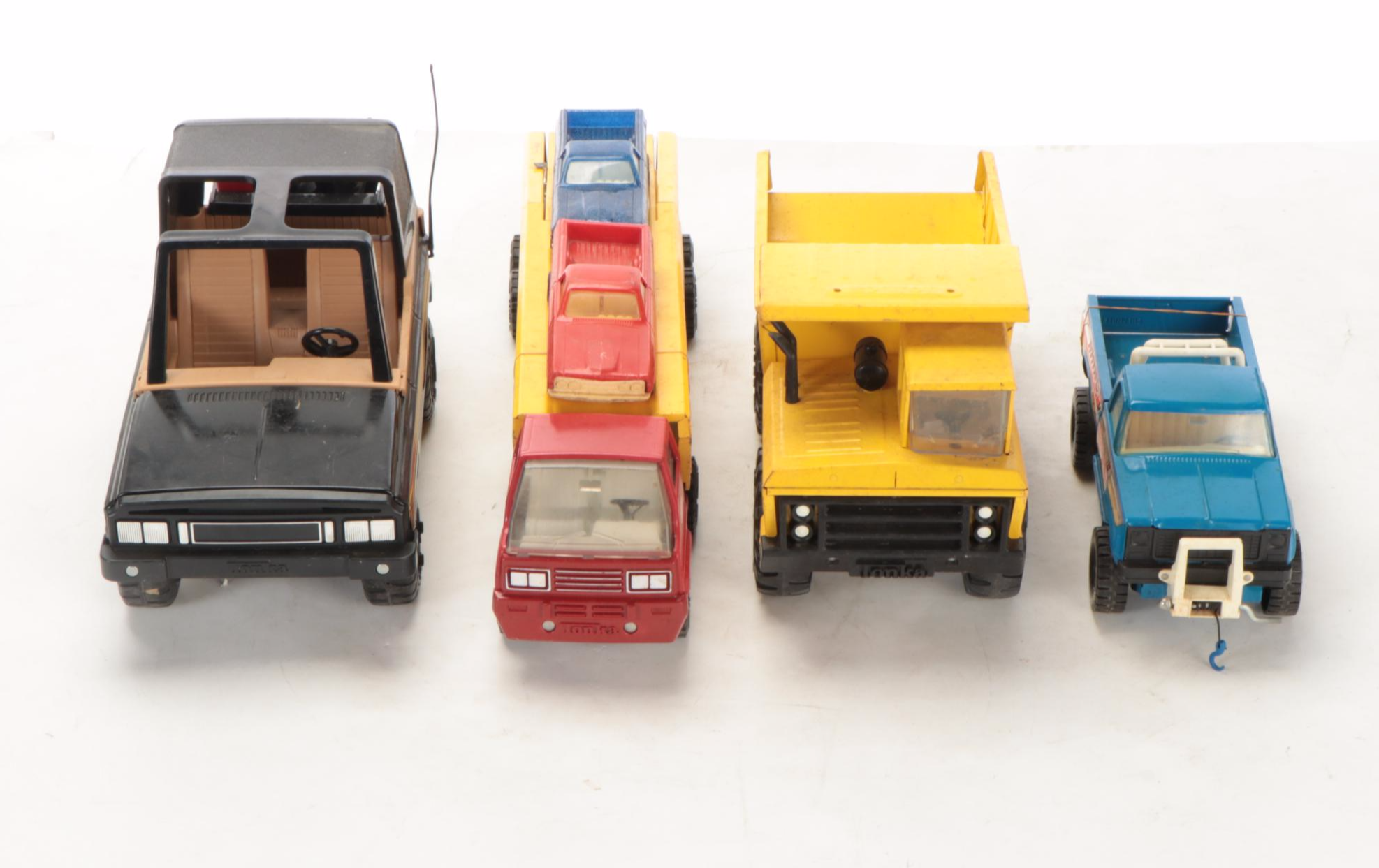 Tonka MR-970 Black Jeep Bronco with Other Pressed Steel Toys, Vintage