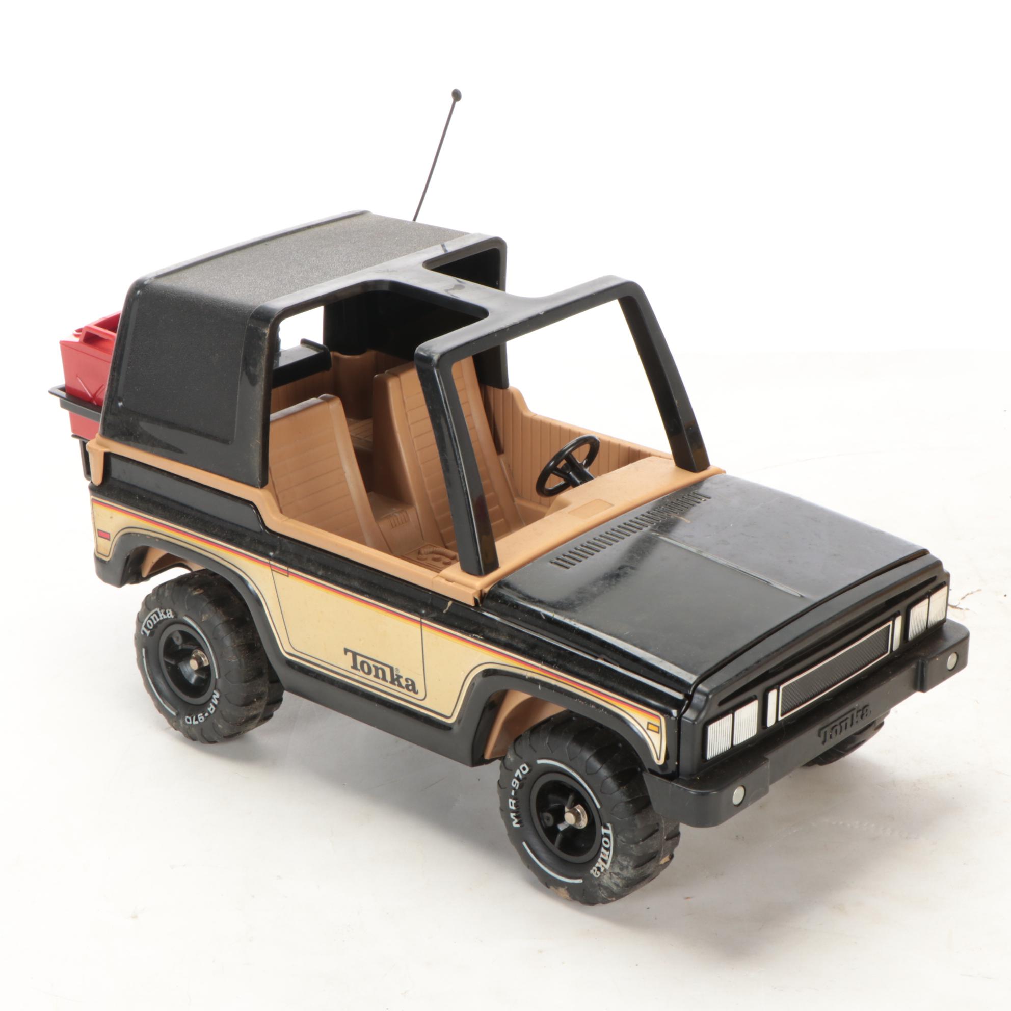 Tonka MR-970 Black Jeep Bronco with Other Pressed Steel Toys, Vintage