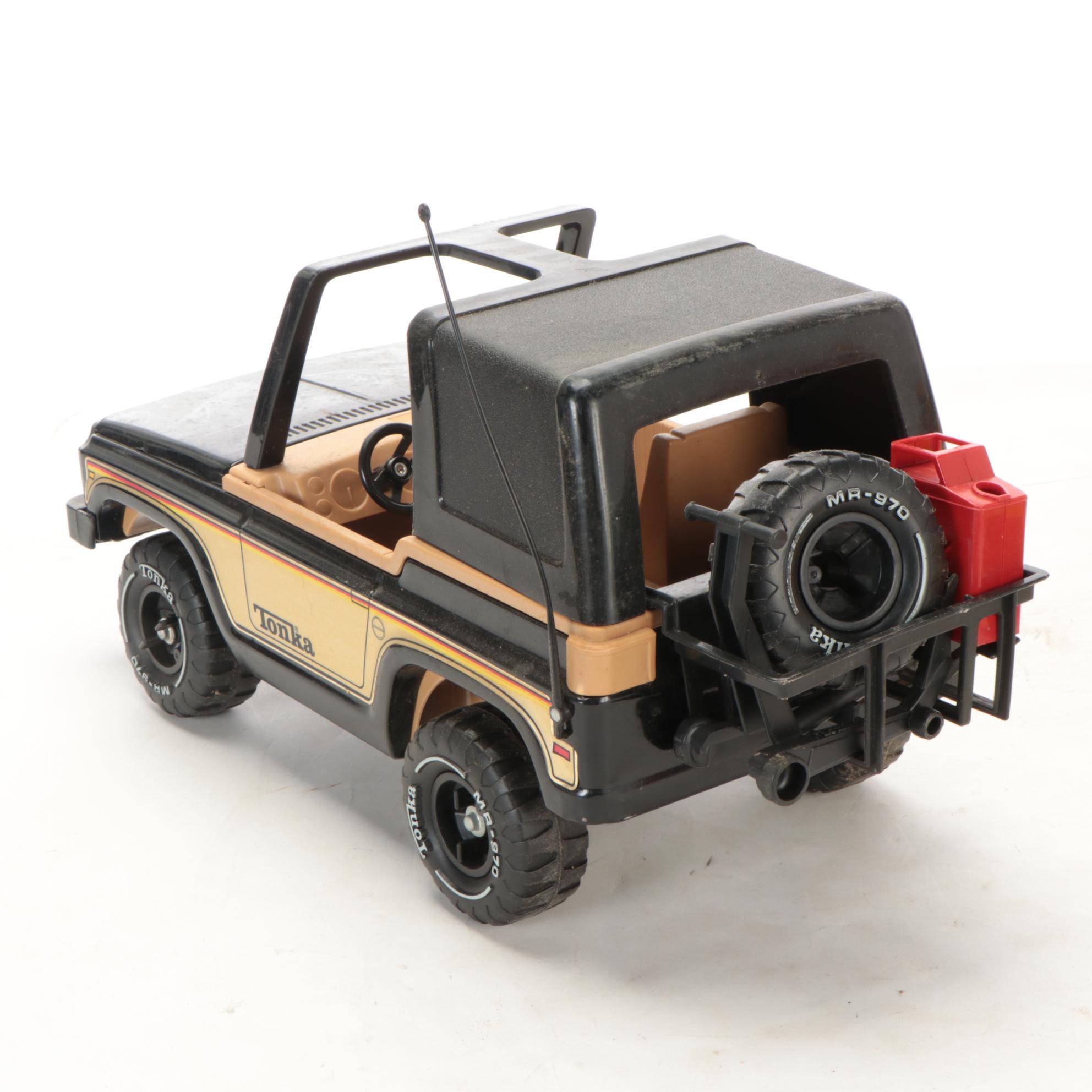 Tonka MR-970 Black Jeep Bronco with Other Pressed Steel Toys, Vintage
