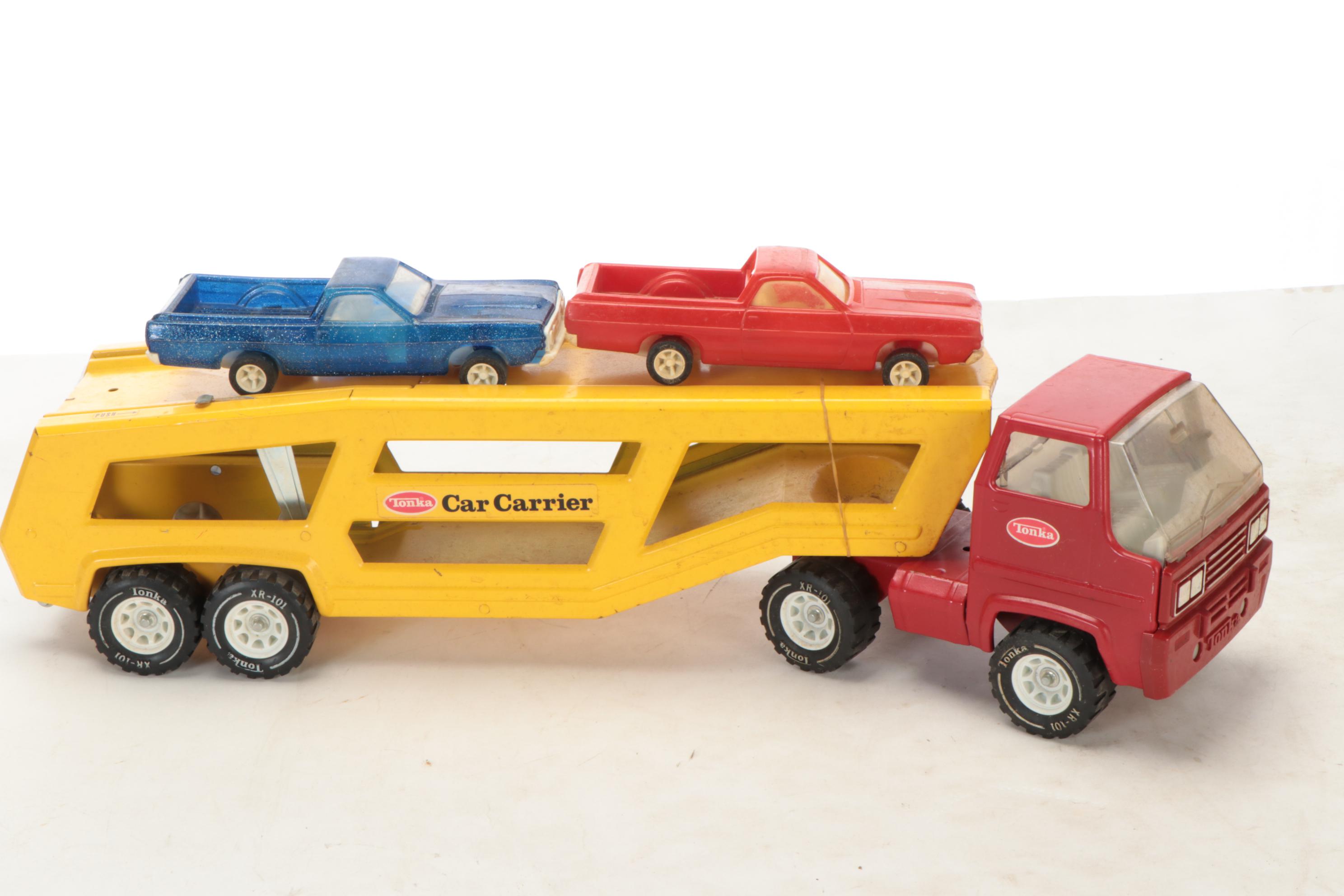 Tonka MR-970 Black Jeep Bronco with Other Pressed Steel Toys, Vintage