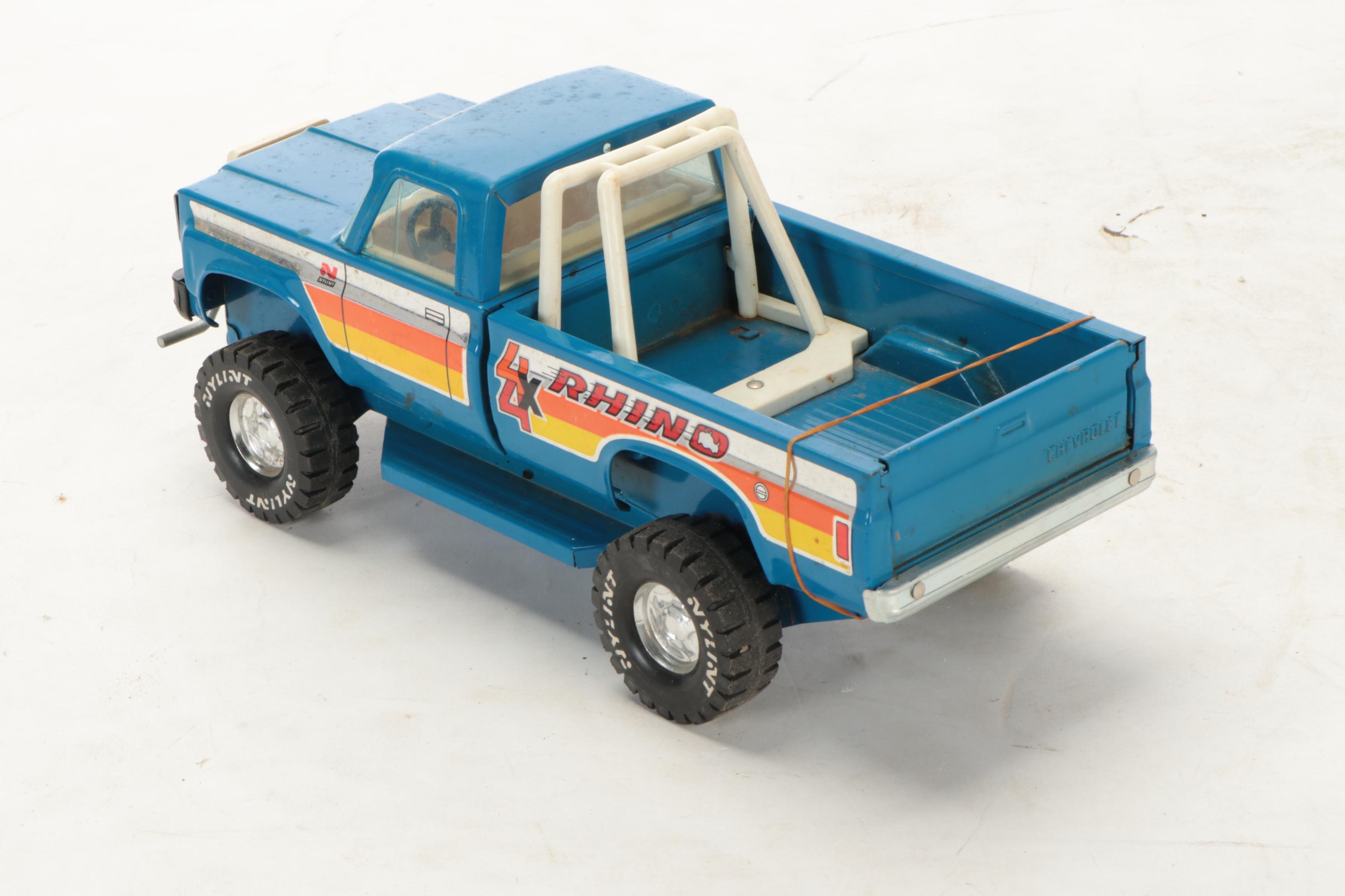 Tonka MR-970 Black Jeep Bronco with Other Pressed Steel Toys, Vintage