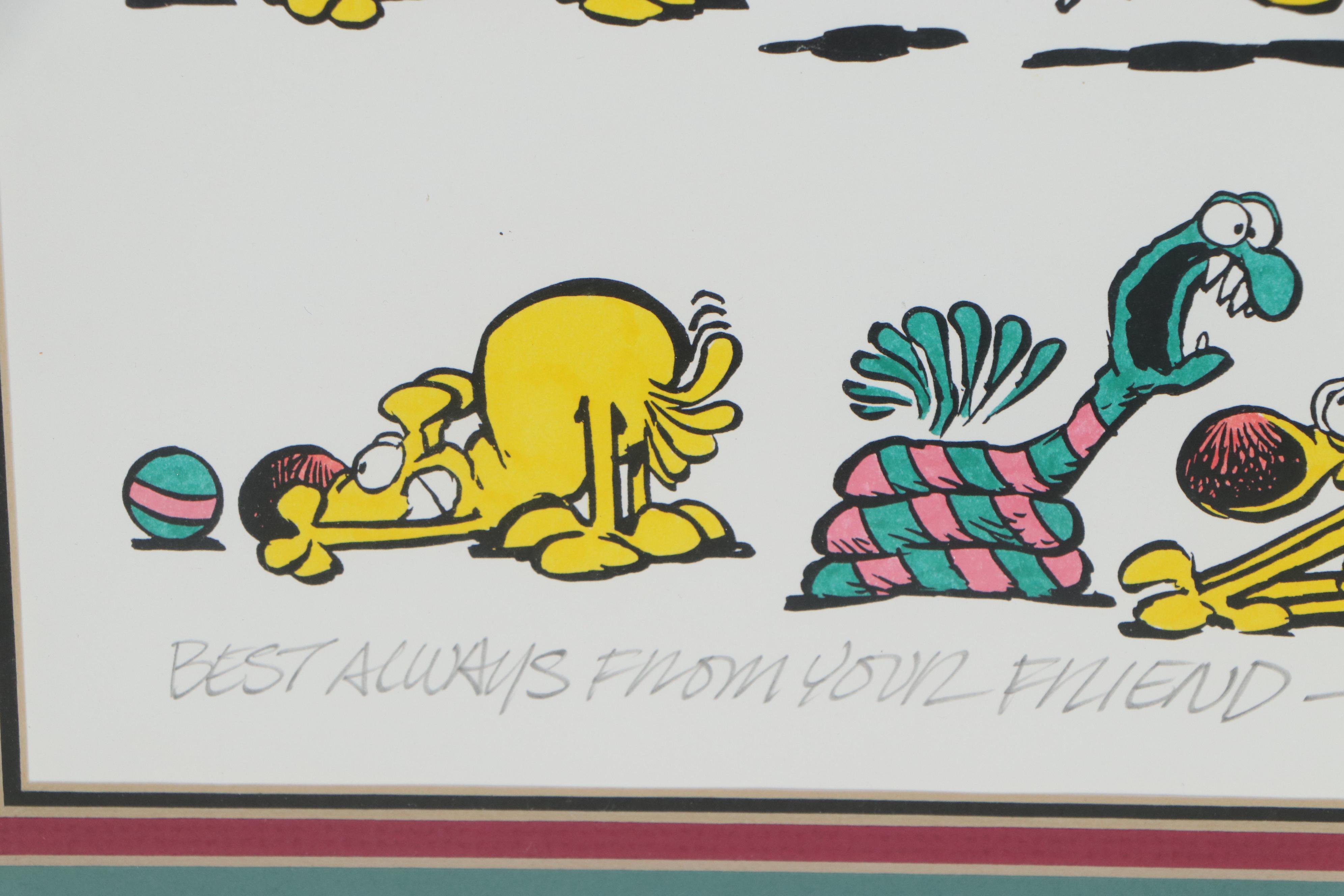 Mike Peters Lithograph of Mother Goose and Grimm Comic, 1990