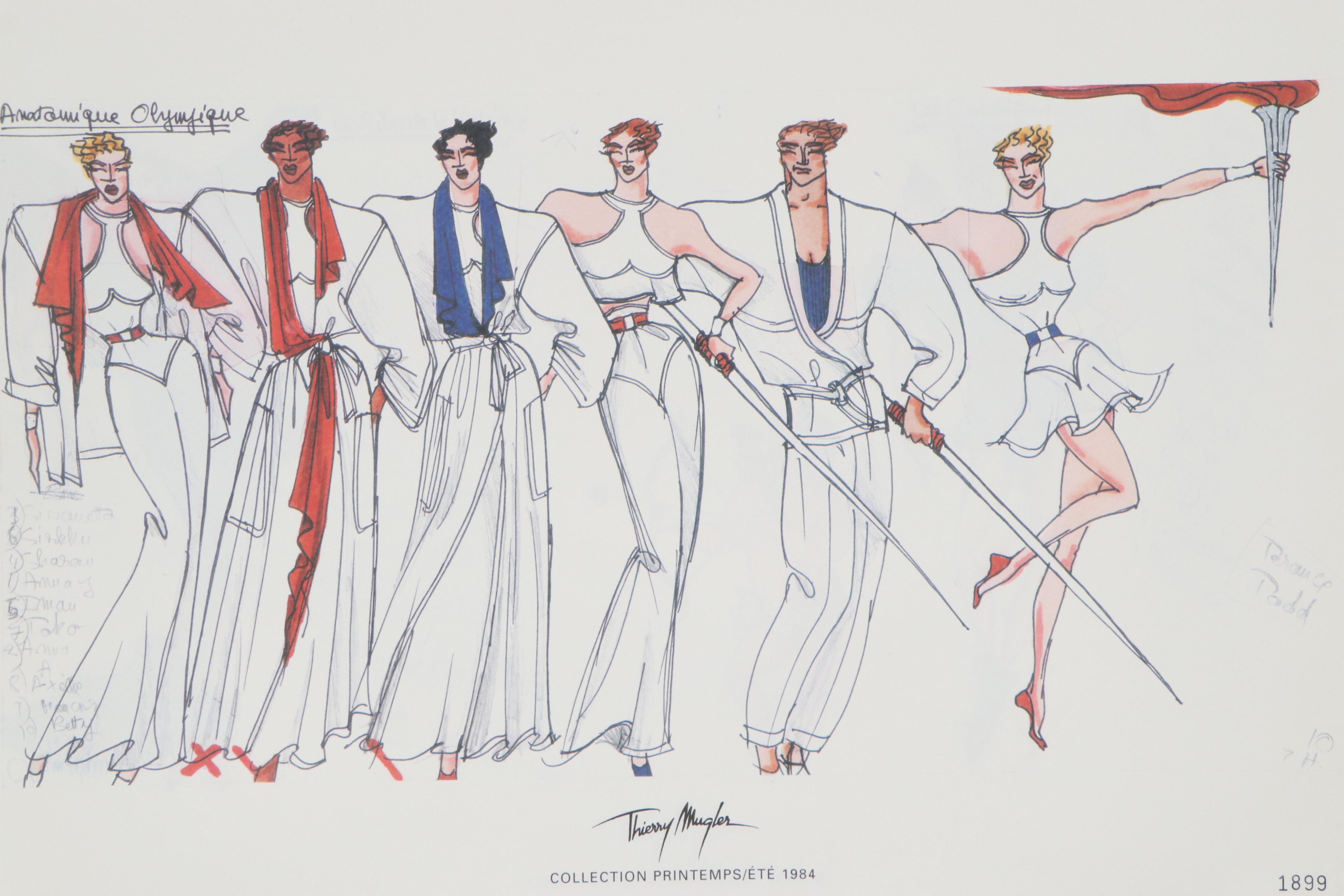 Offset Lithograph Portfolio after Thierry Mugler Fashion Illustrations, 1998