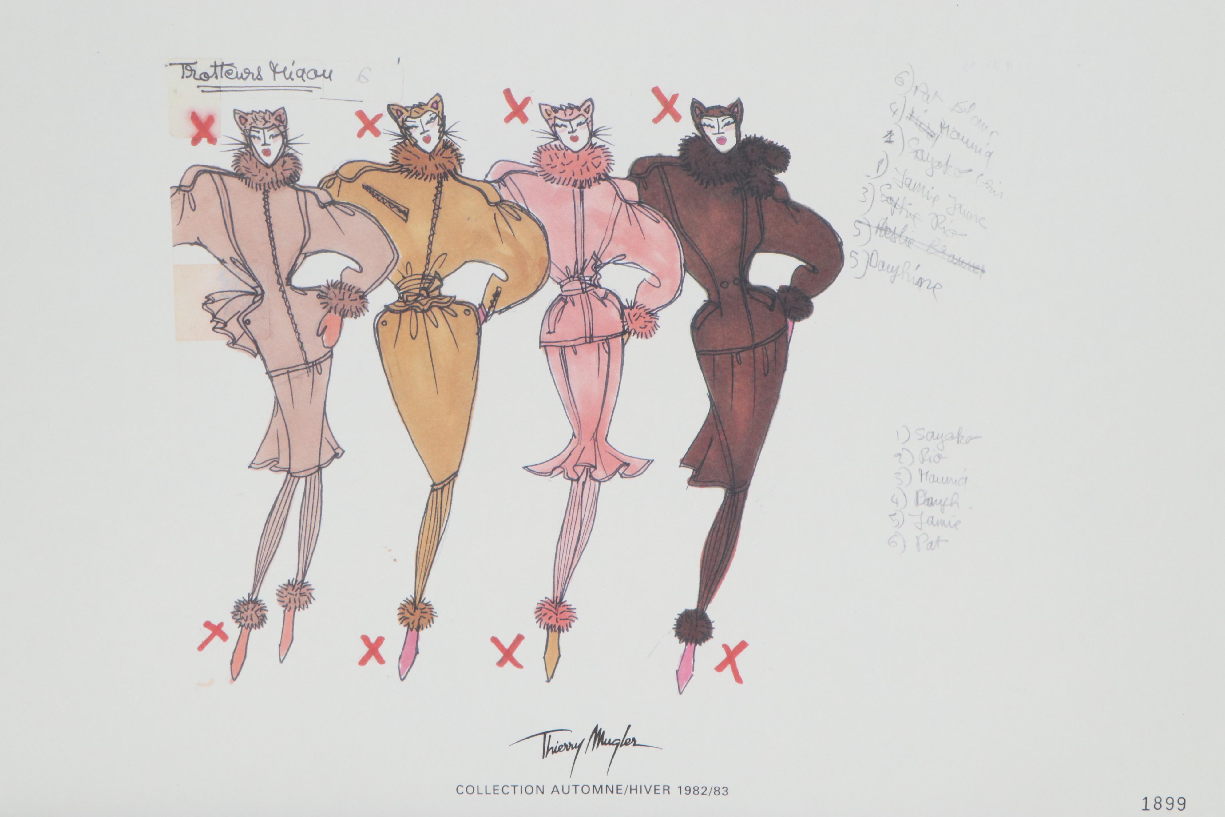 Offset Lithograph Portfolio after Thierry Mugler Fashion Illustrations, 1998