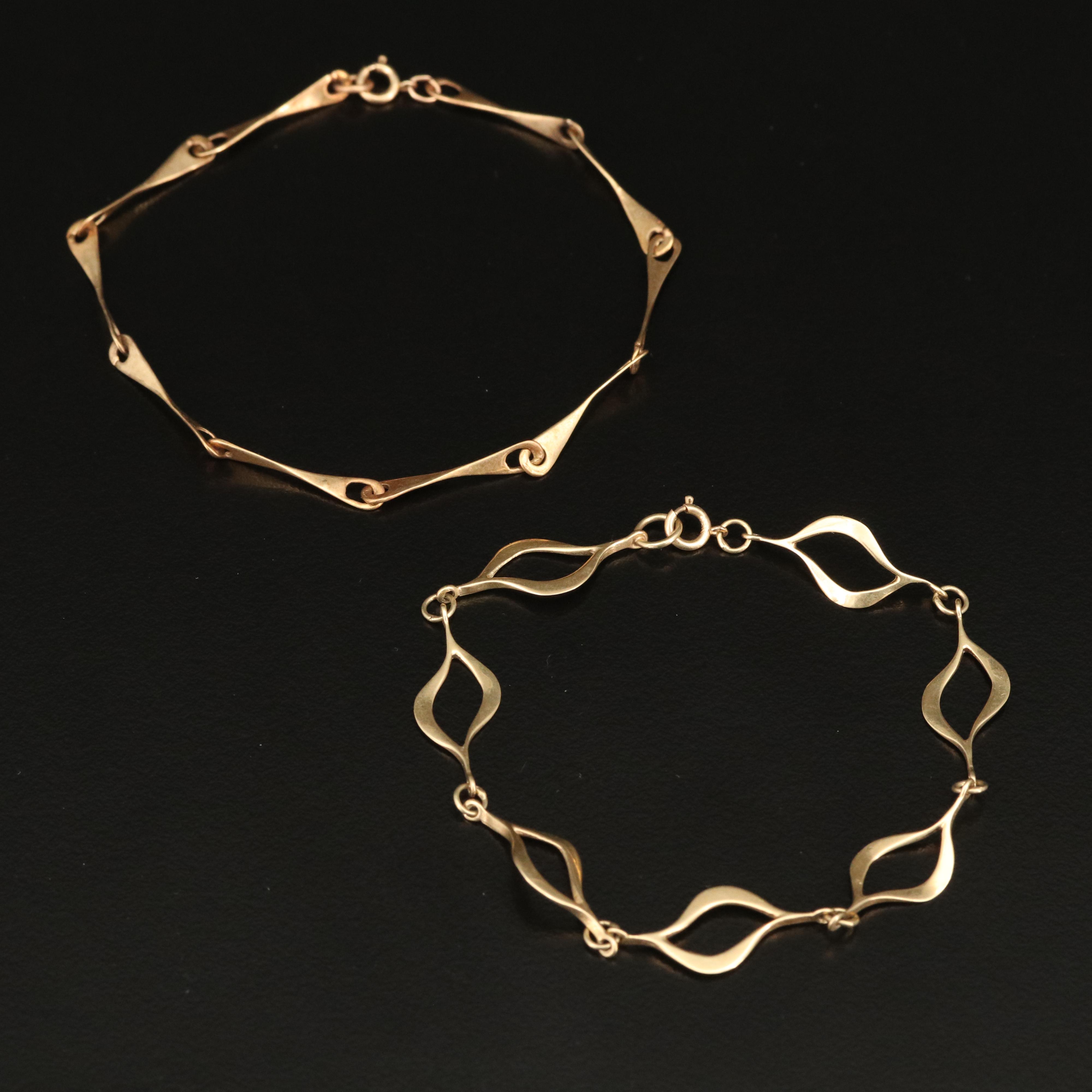 14K Fancy Link Bracelets