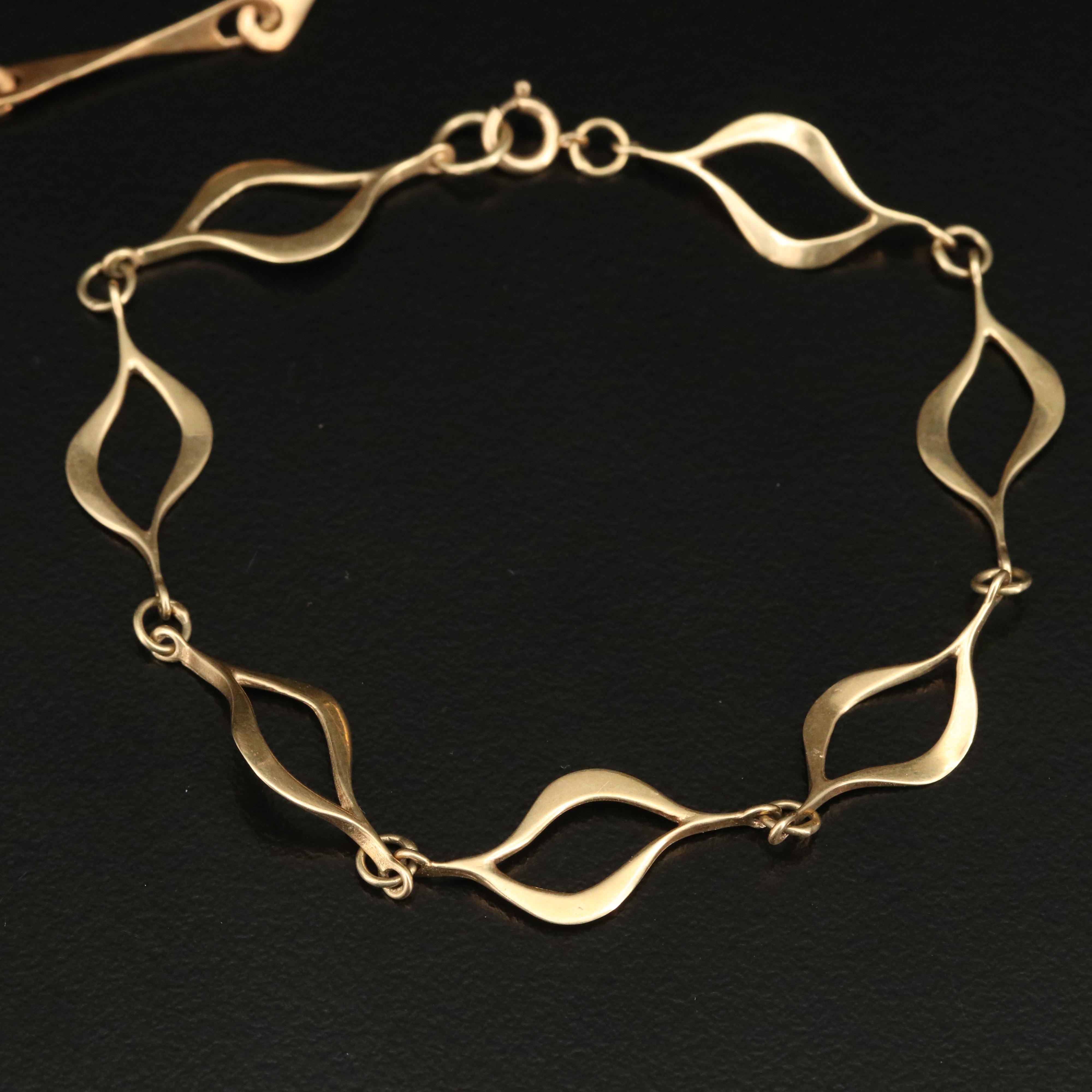 14K Fancy Link Bracelets