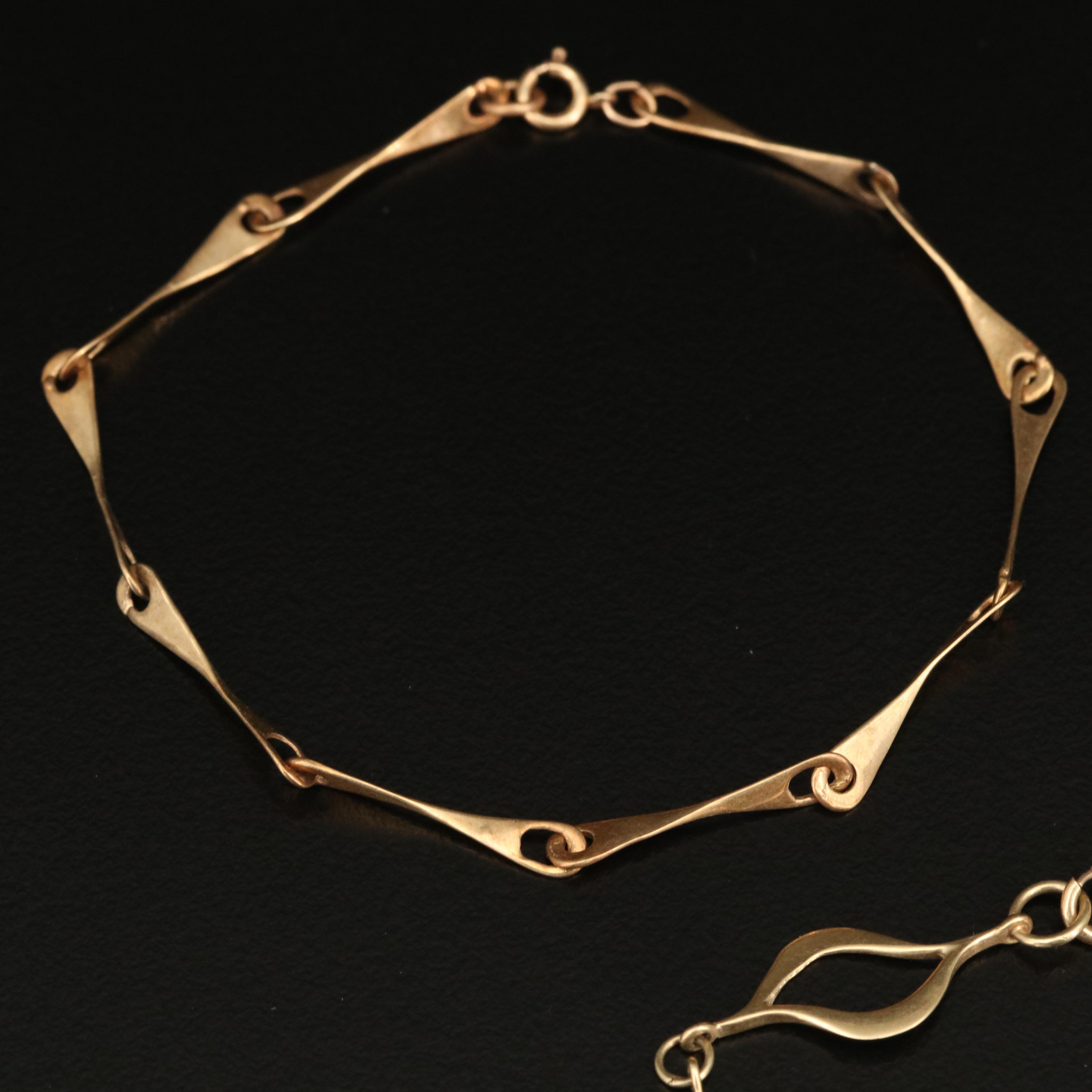 14K Fancy Link Bracelets