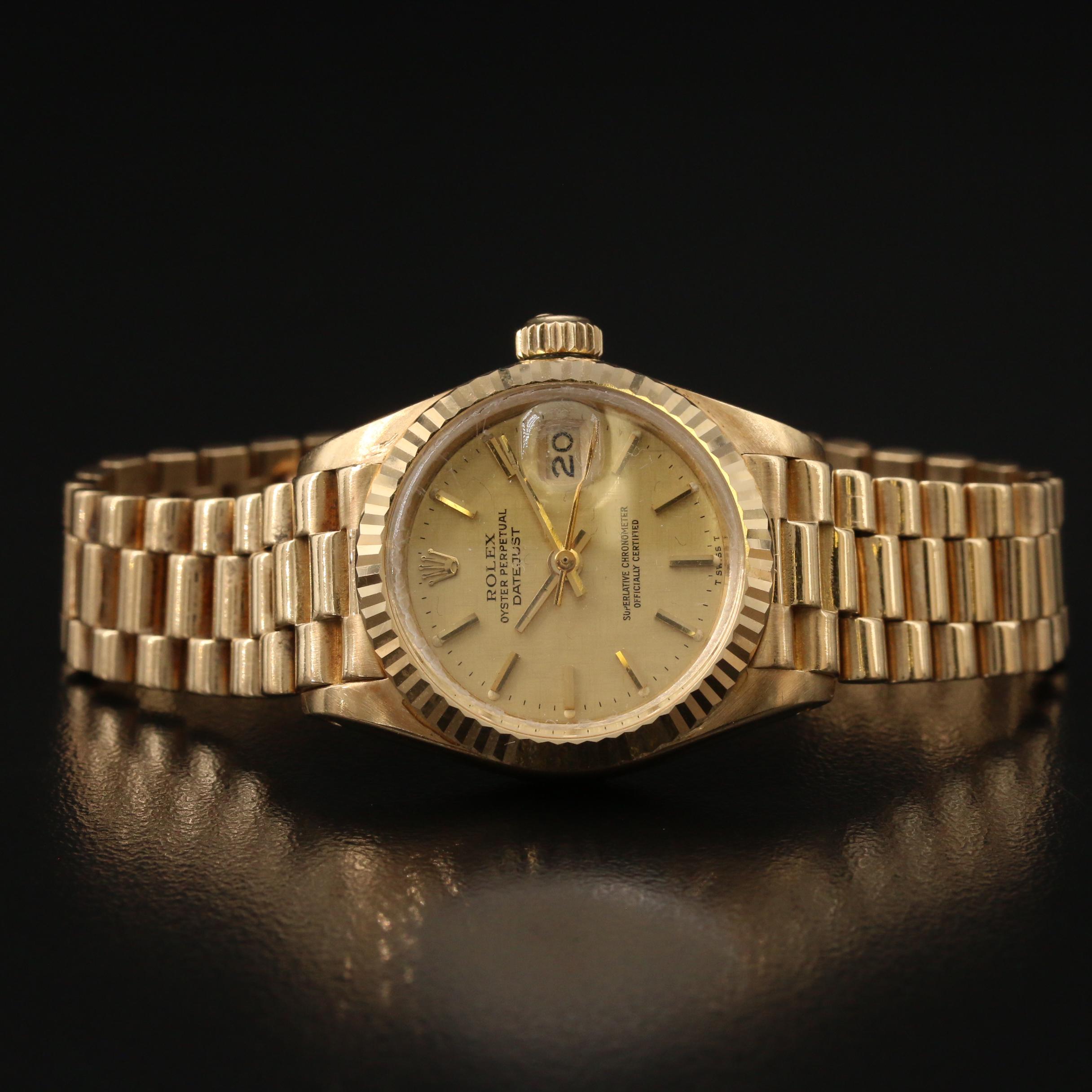 1981 Rolex "Datejust" 18K Yellow Gold Watch