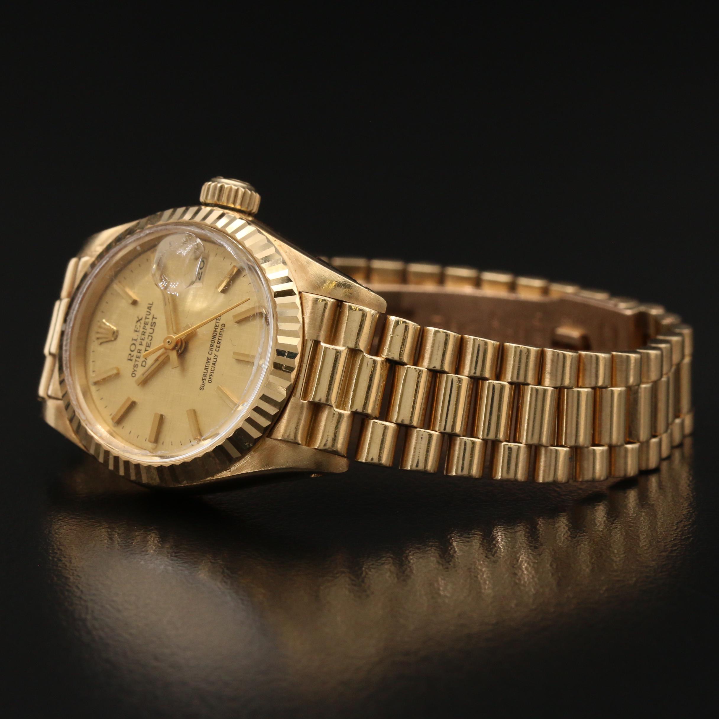 1981 Rolex "Datejust" 18K Yellow Gold Watch