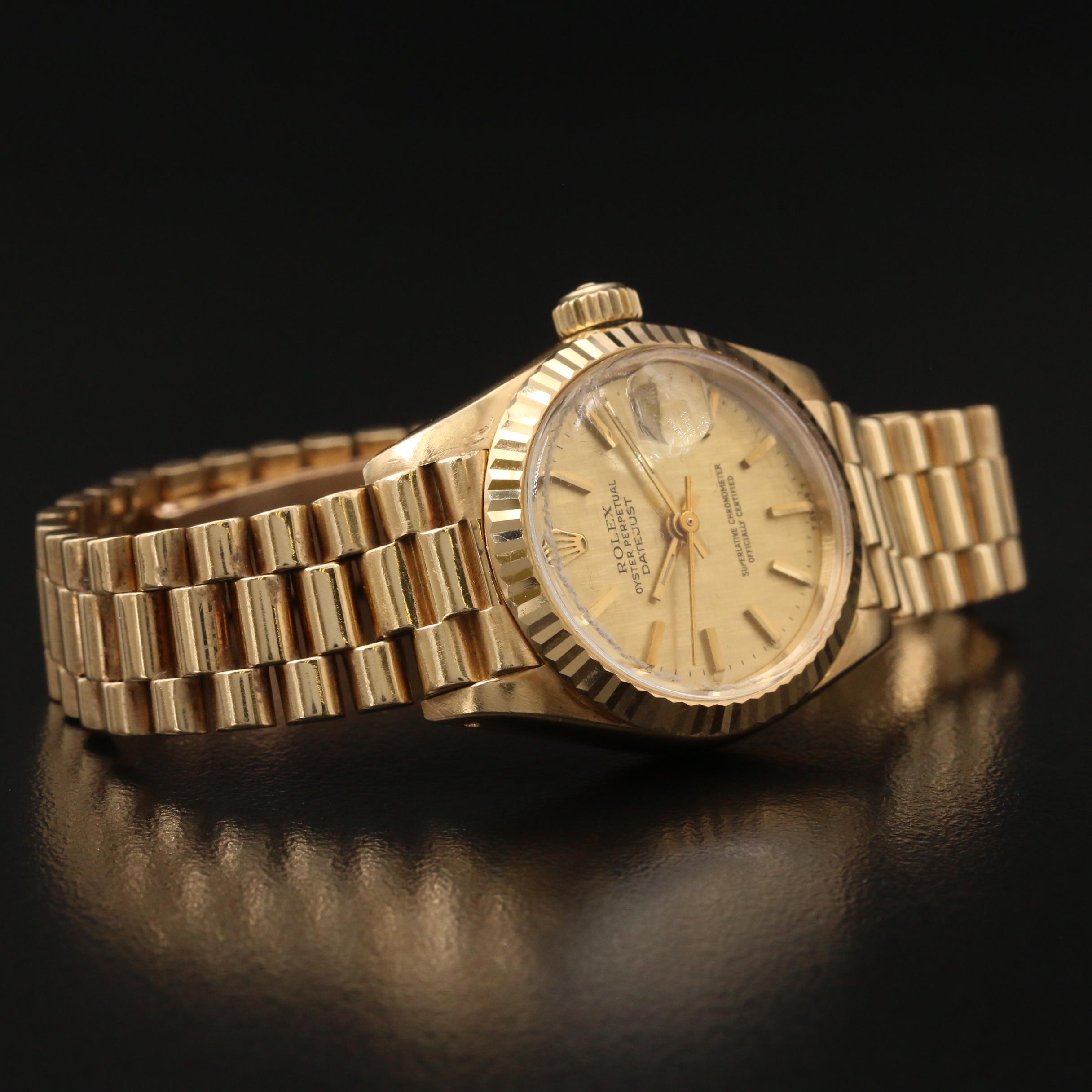1981 Rolex "Datejust" 18K Yellow Gold Watch
