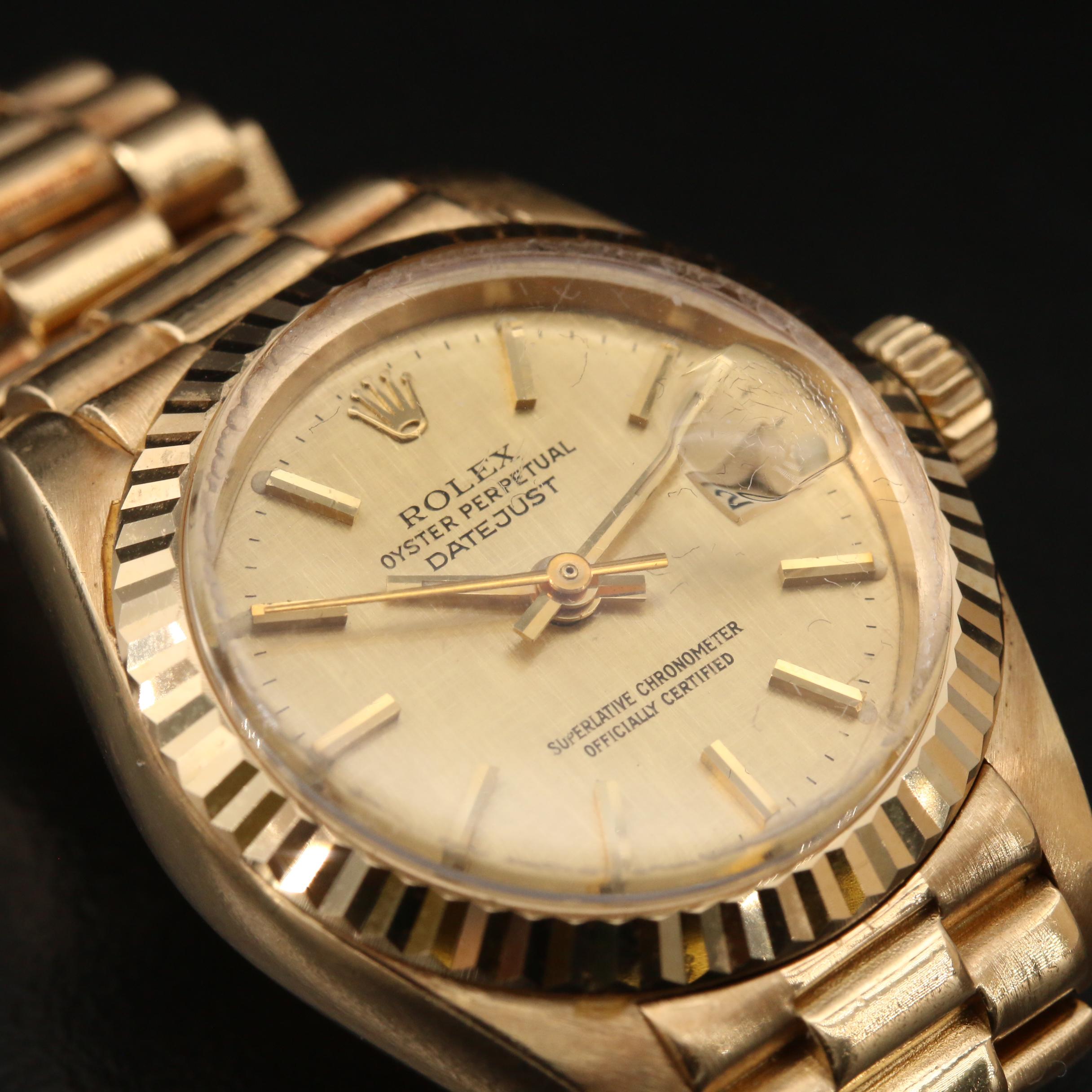 1981 Rolex "Datejust" 18K Yellow Gold Watch