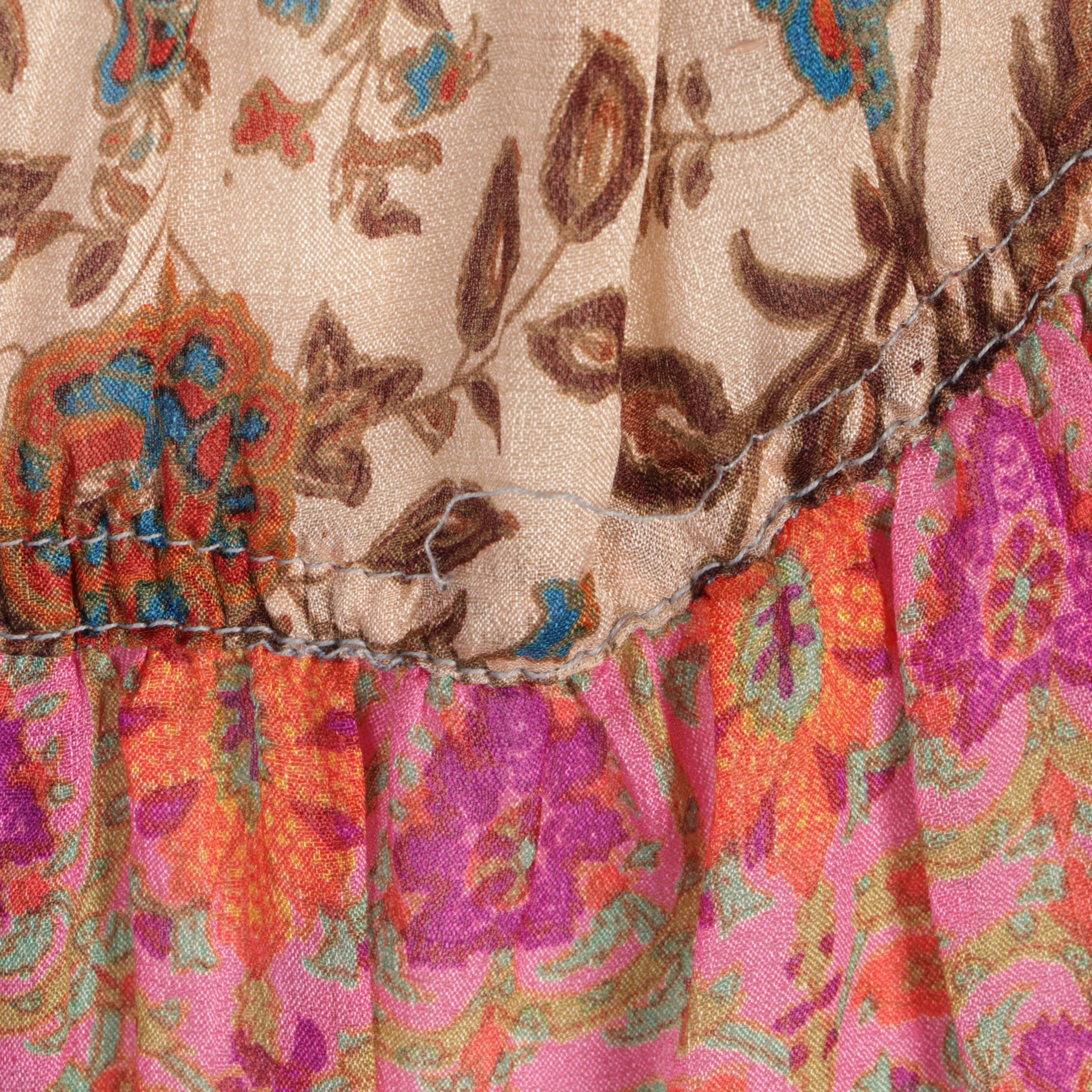 Judith Ann for Heiser-Egan Silk Midi Dress in Paisley and Floral Patch Print