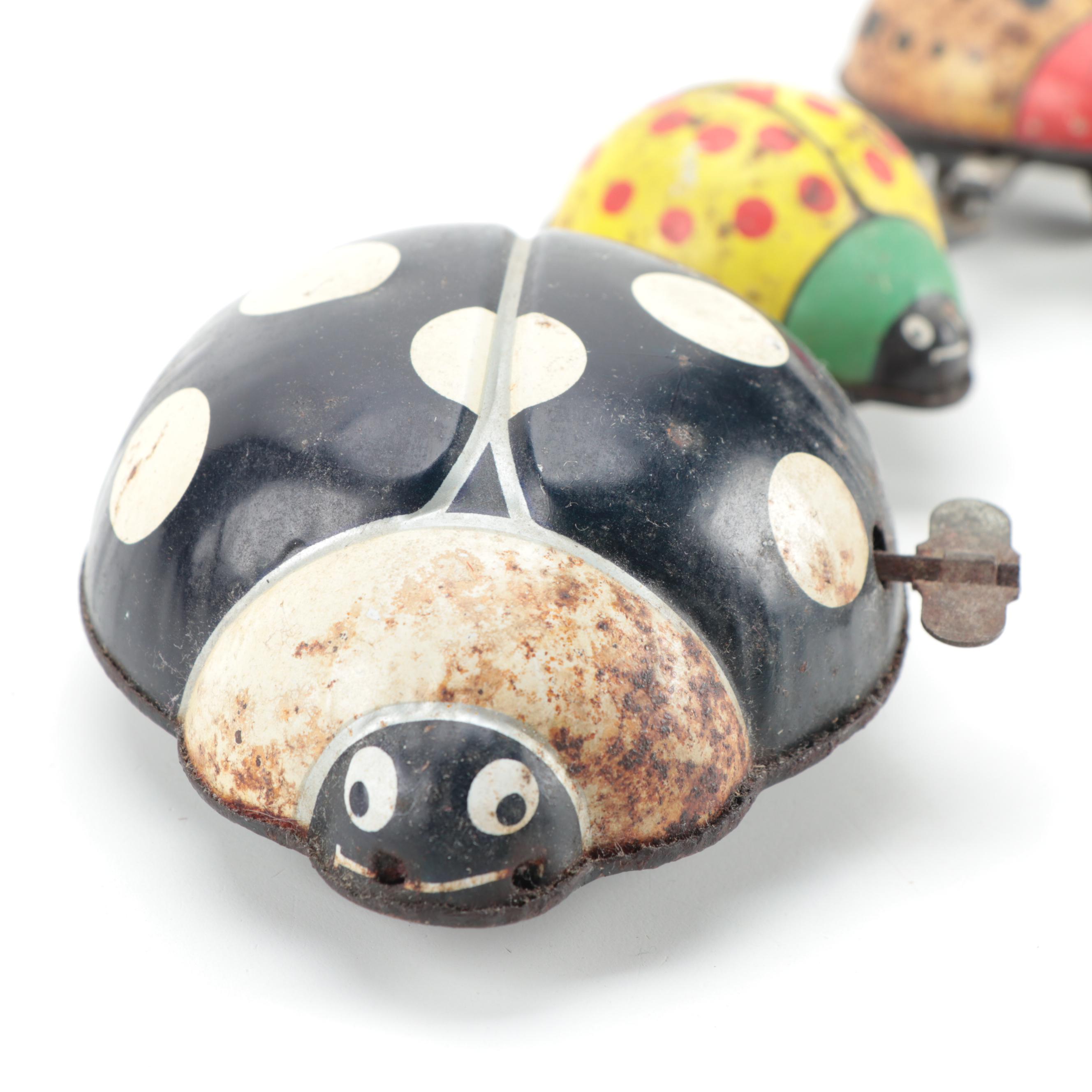 TPS Tin Lithograph Wind-Up Ladybug Train