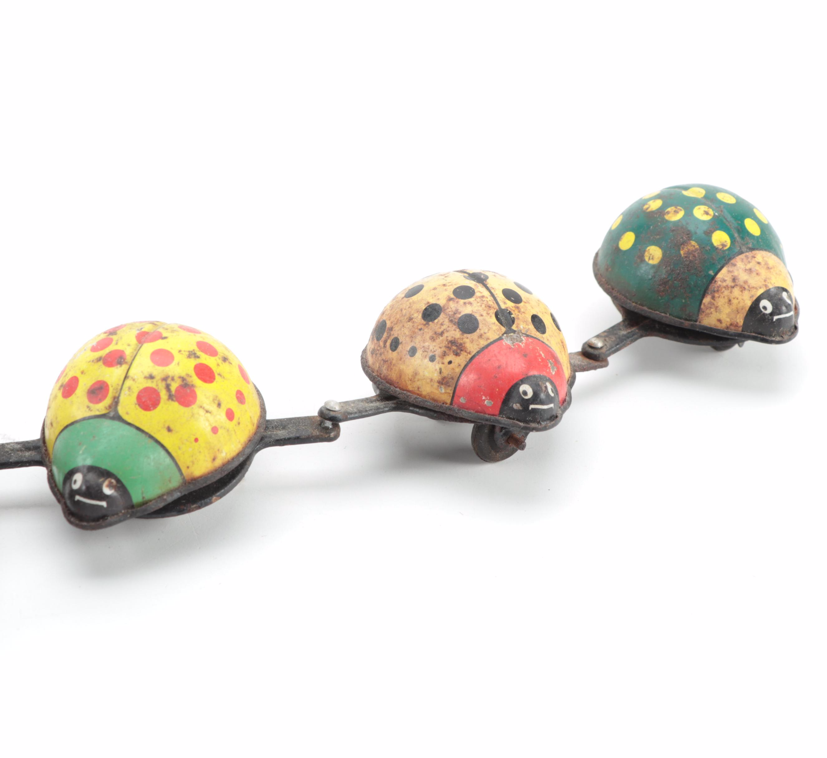 TPS Tin Lithograph Wind-Up Ladybug Train