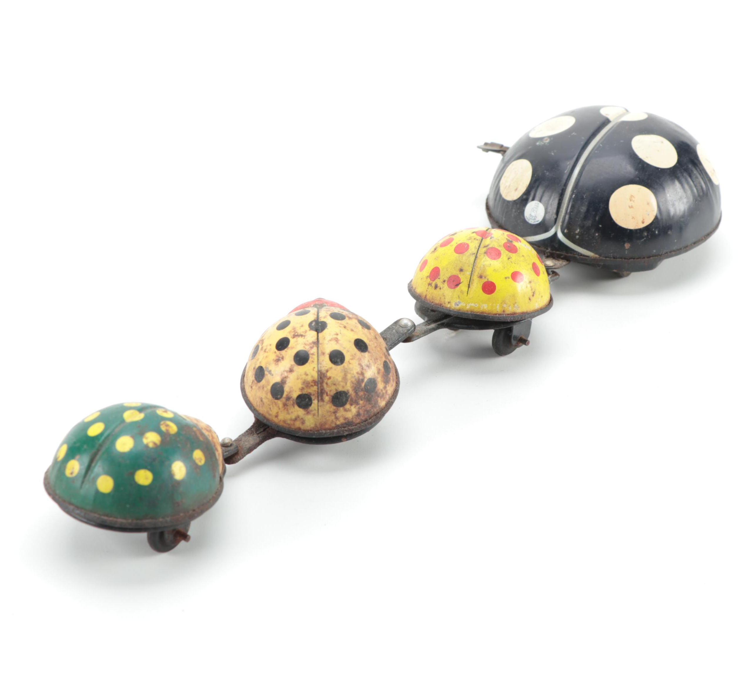 TPS Tin Lithograph Wind-Up Ladybug Train