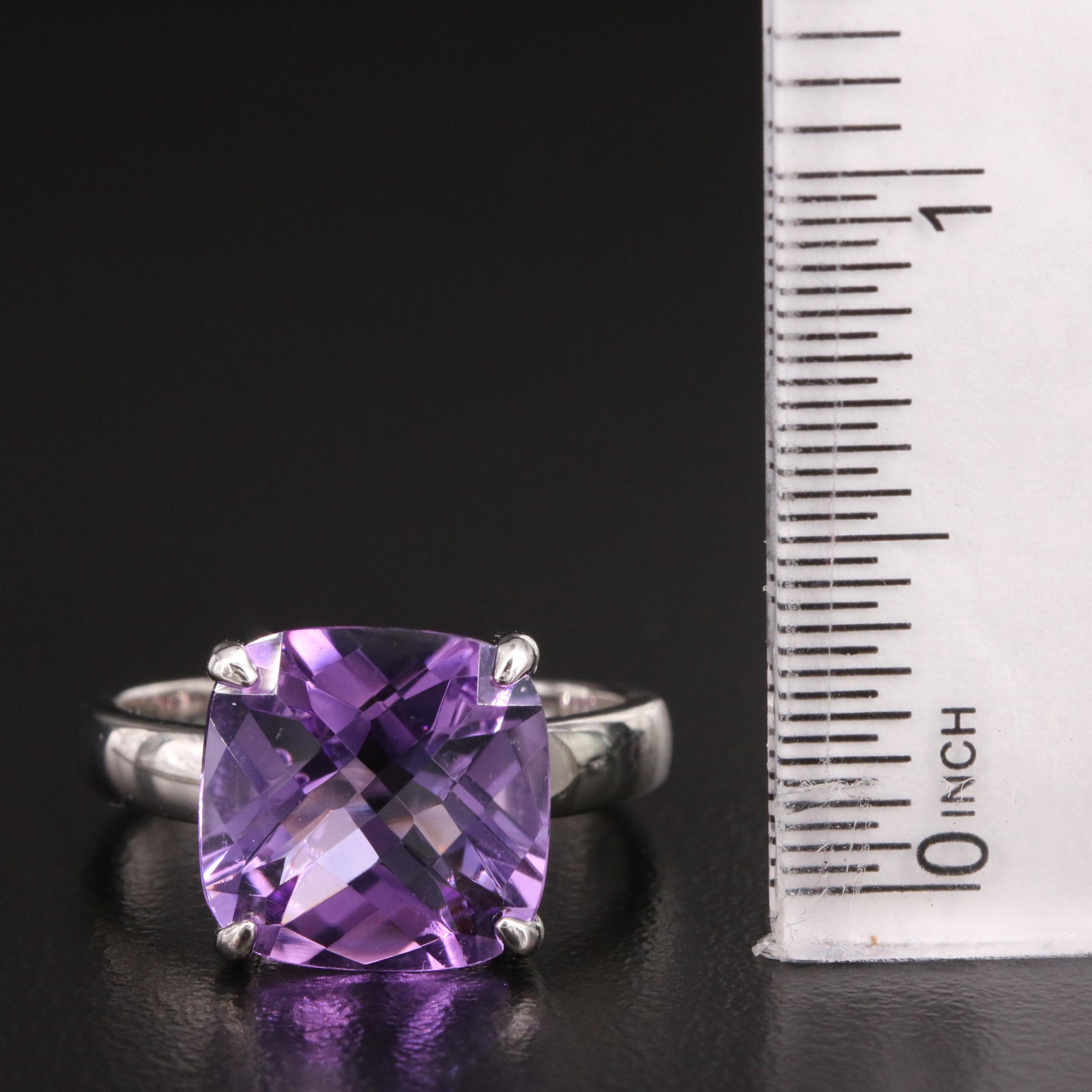 Sterling Silver Ring and Necklace with Amethysts and Diamonds