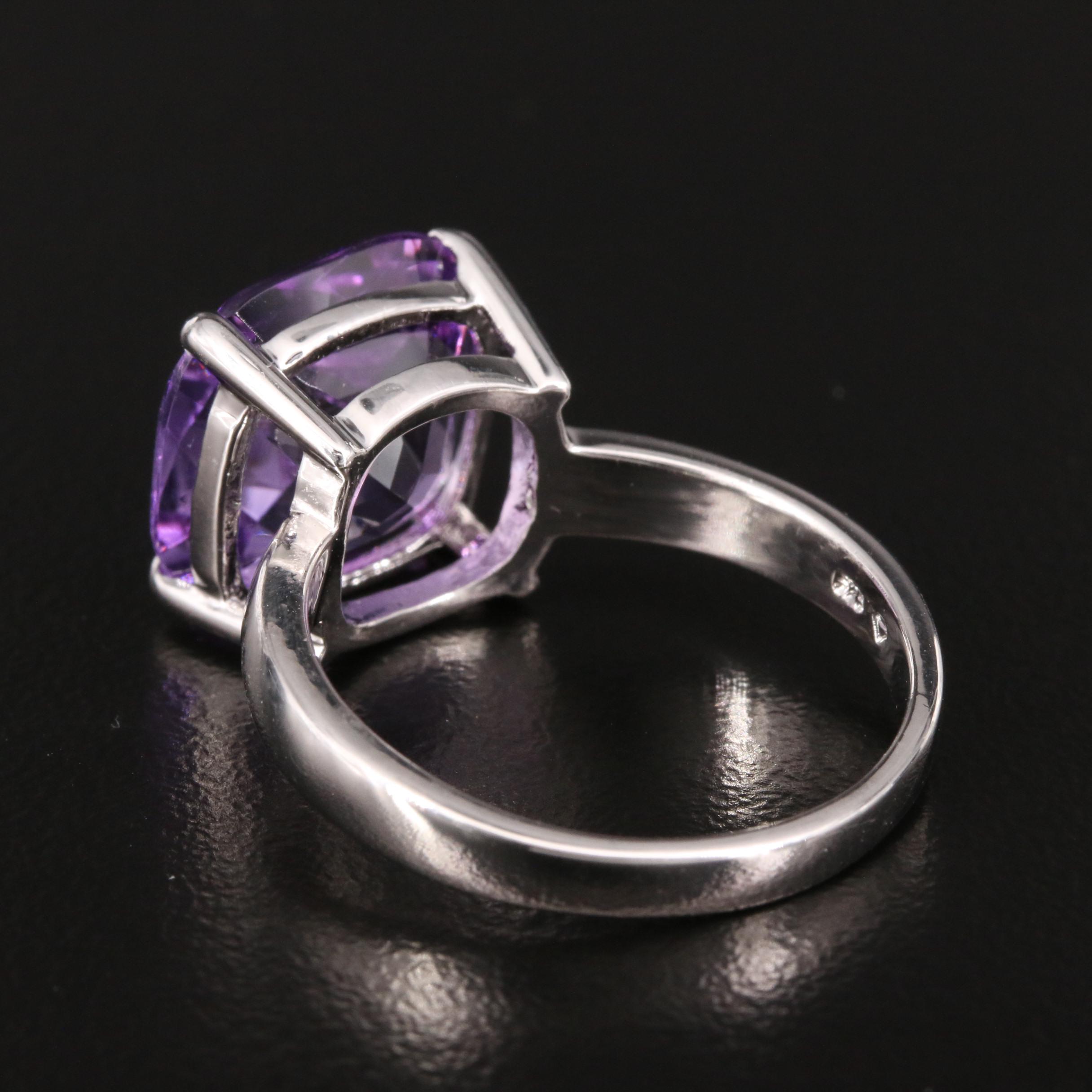 Sterling Silver Ring and Necklace with Amethysts and Diamonds