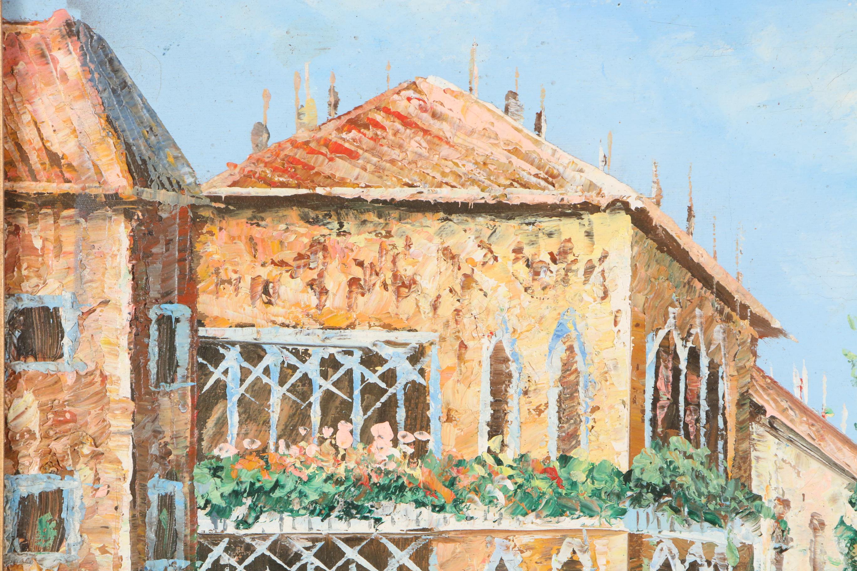 Impasto Oil Painting of Venetian Gondola Scene