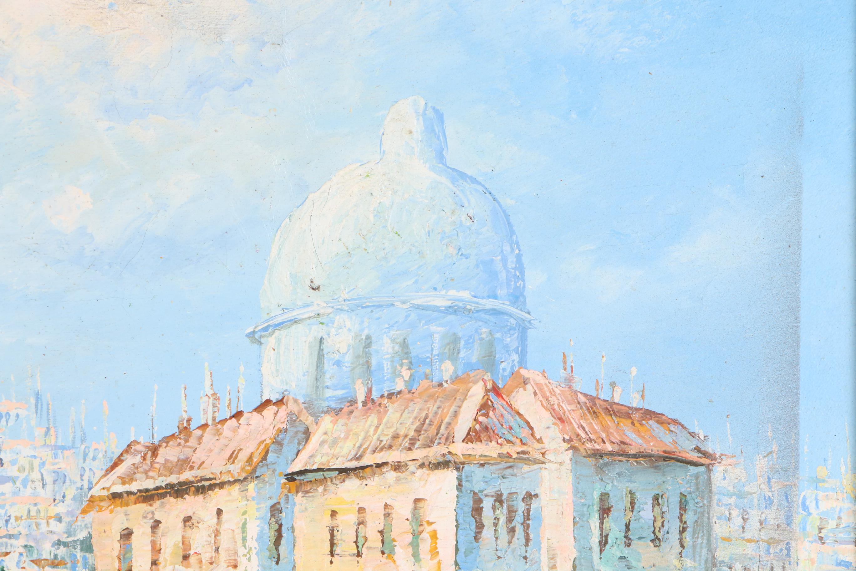 Impasto Oil Painting of Venetian Gondola Scene