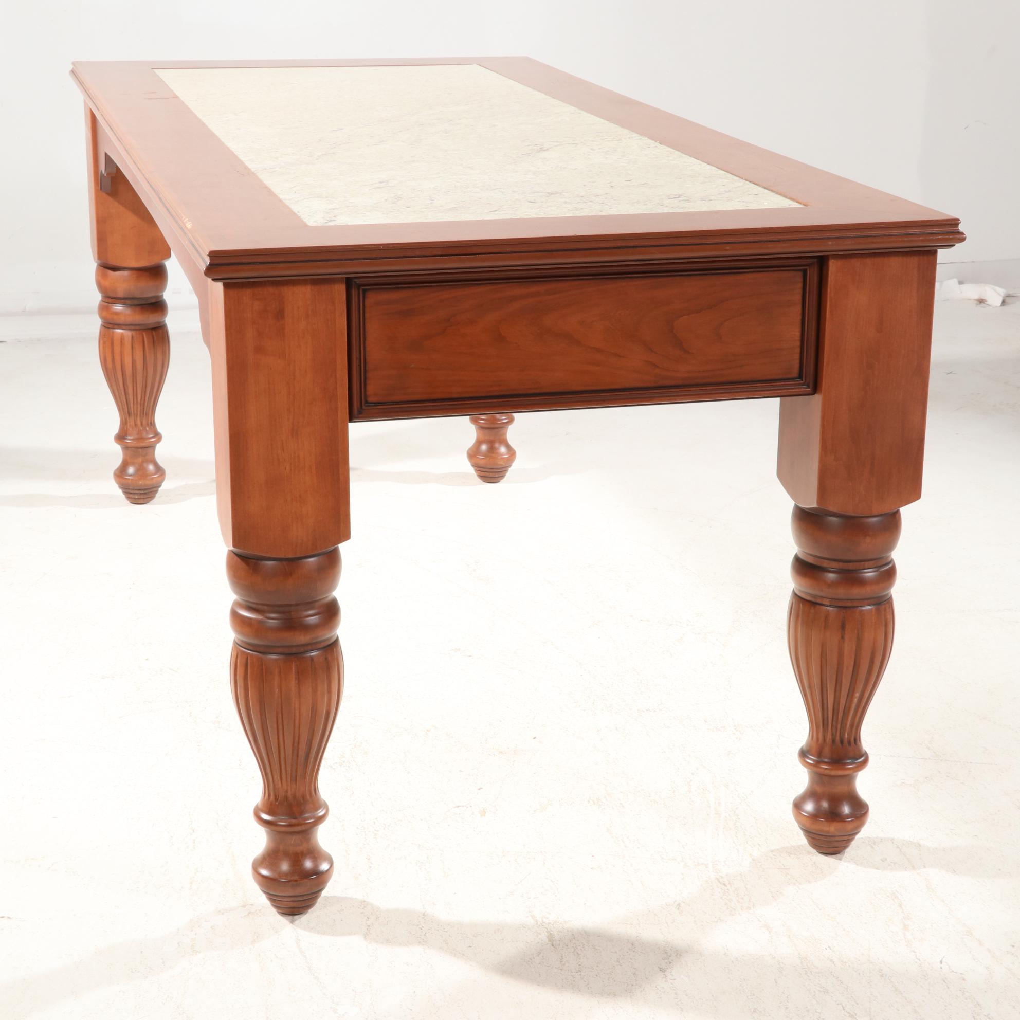 Custom Large Scale Granite-Top Kitchen Island, 21st Century