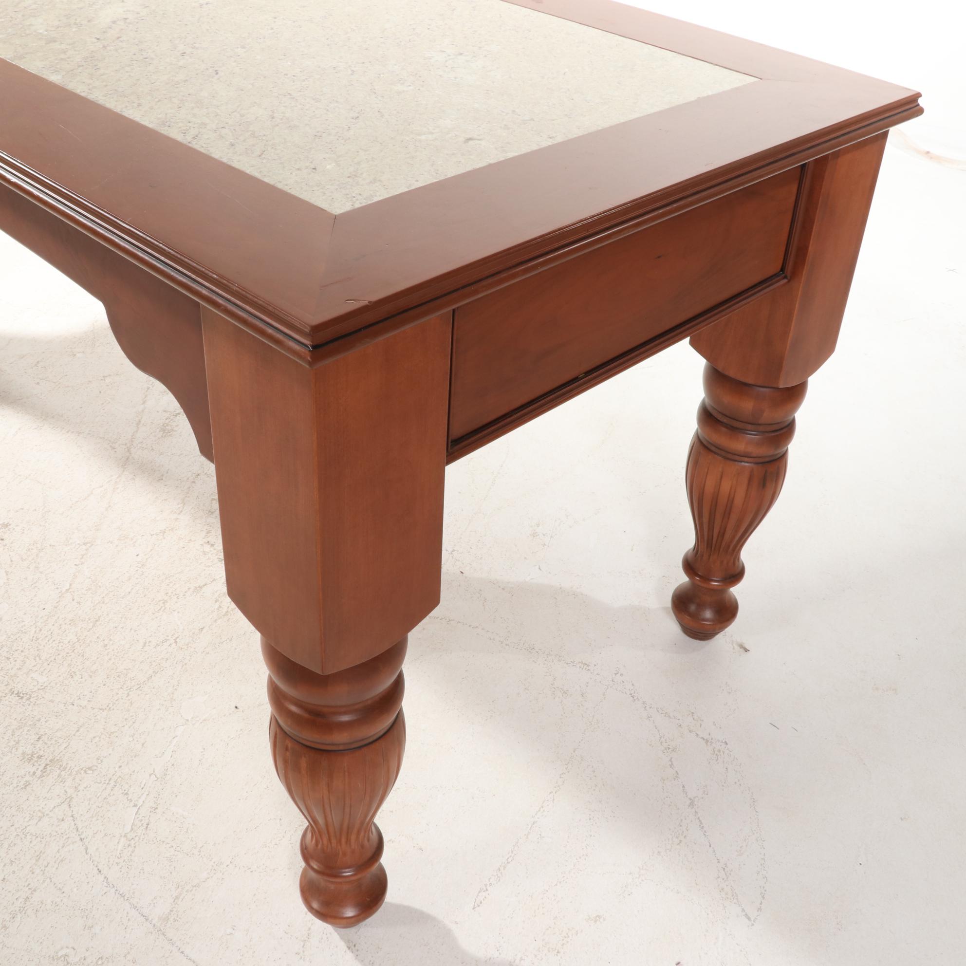 Custom Large Scale Granite-Top Kitchen Island, 21st Century