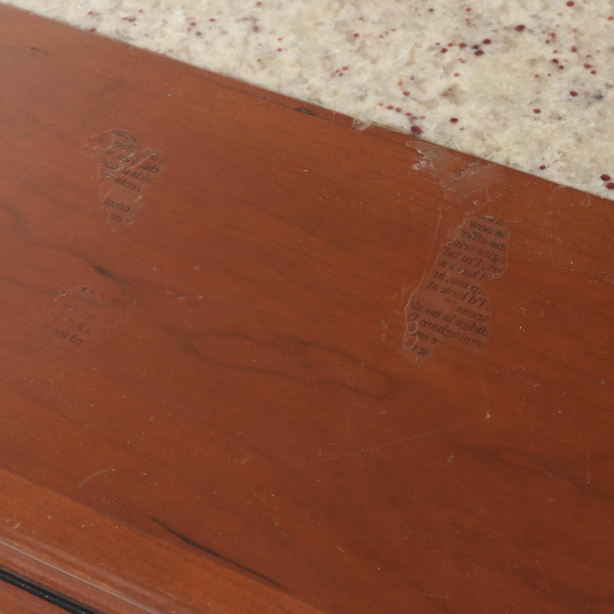 Custom Large Scale Granite-Top Kitchen Island, 21st Century