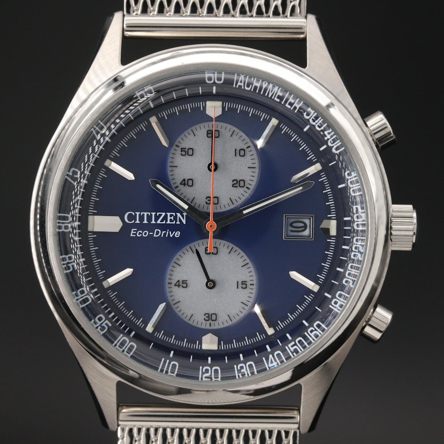 Citizen Eco-Drive "Chandler" Chronograph Stainless Steel Quartz Wristwatch