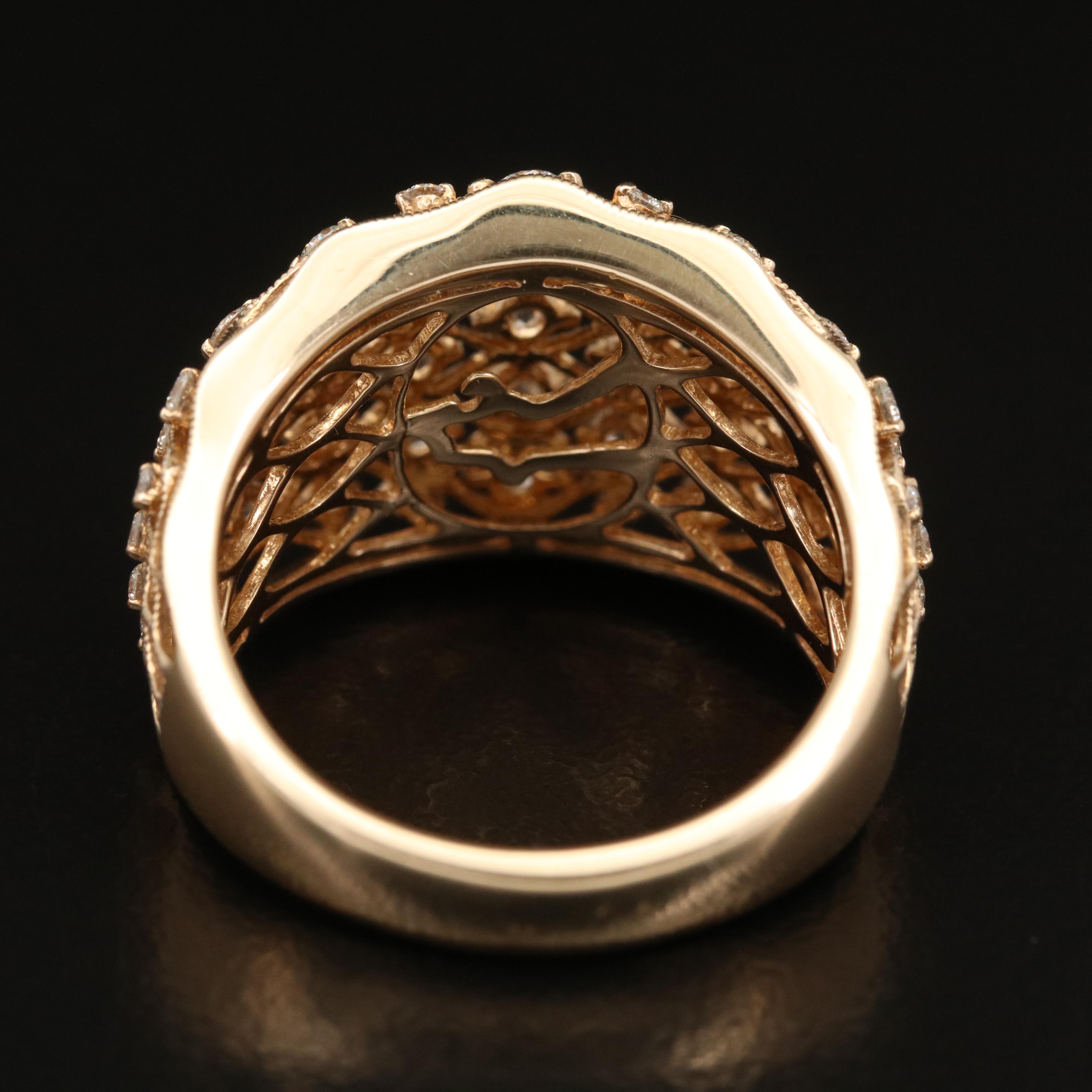 EFFY 14K 1.12 CTW Diamond Openwork Ring with Milgrain Detail