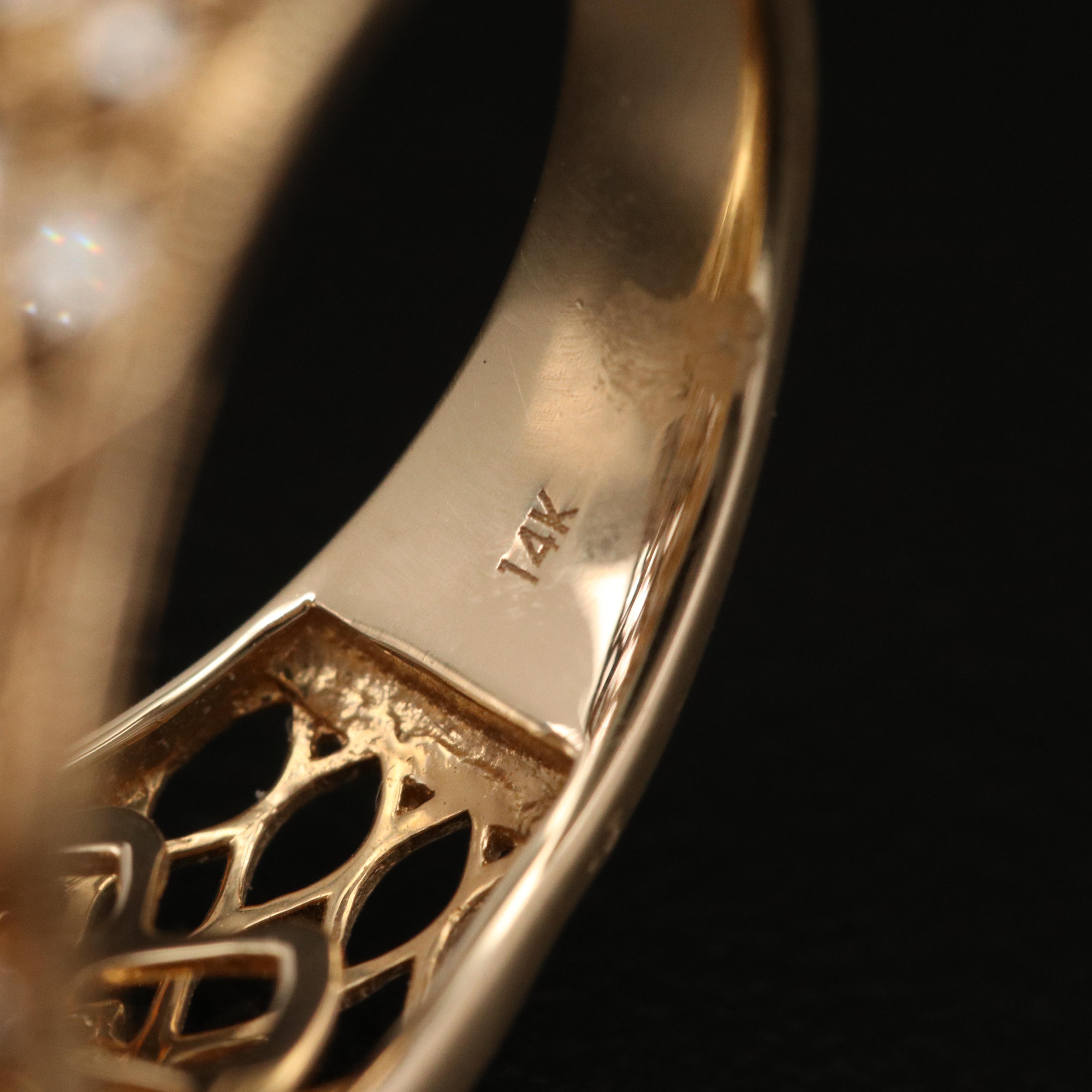 EFFY 14K 1.12 CTW Diamond Openwork Ring with Milgrain Detail