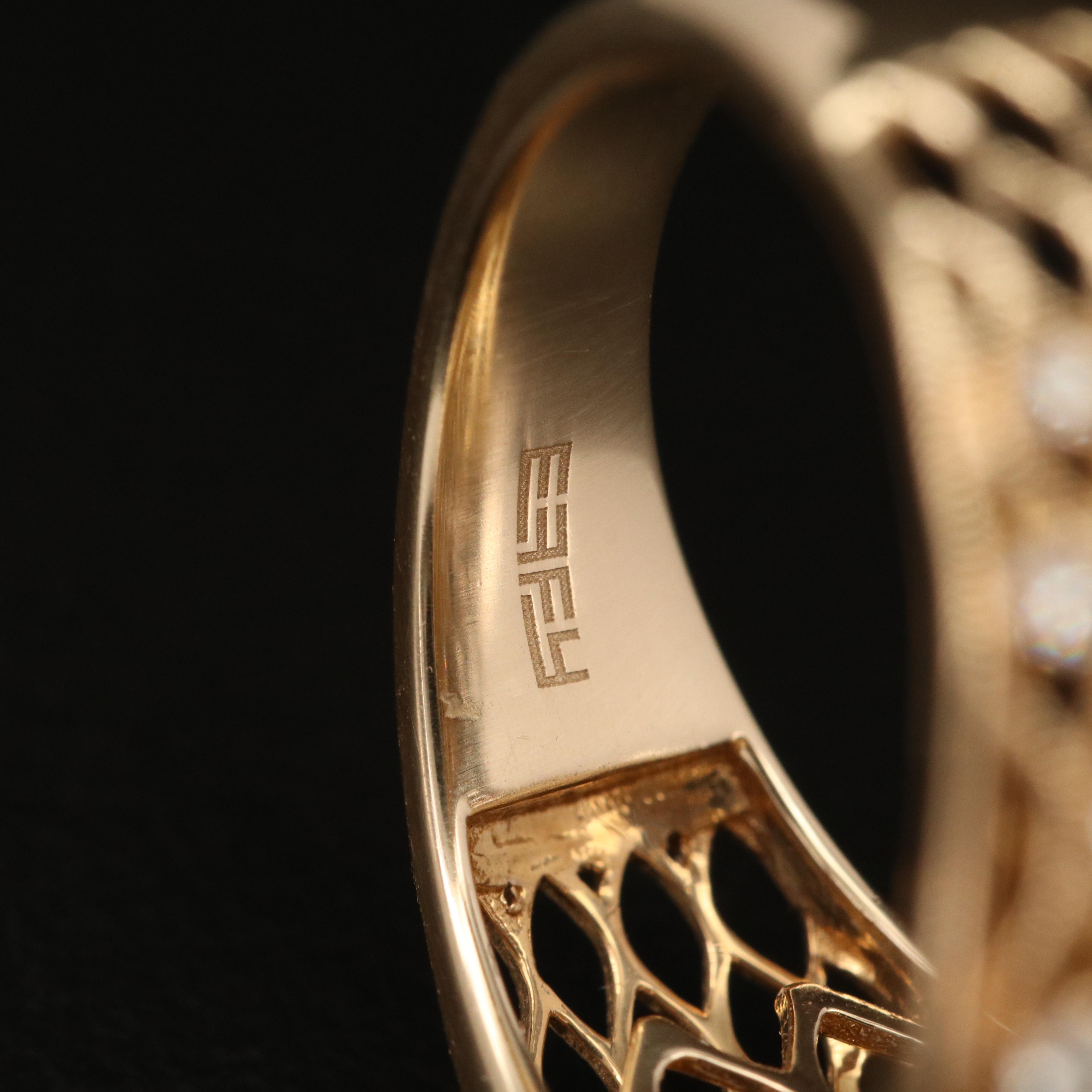 EFFY 14K 1.12 CTW Diamond Openwork Ring with Milgrain Detail