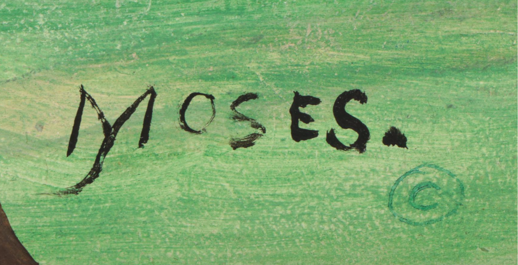 Grandma Moses Folk Art Tempera Painting "King Church," 1952