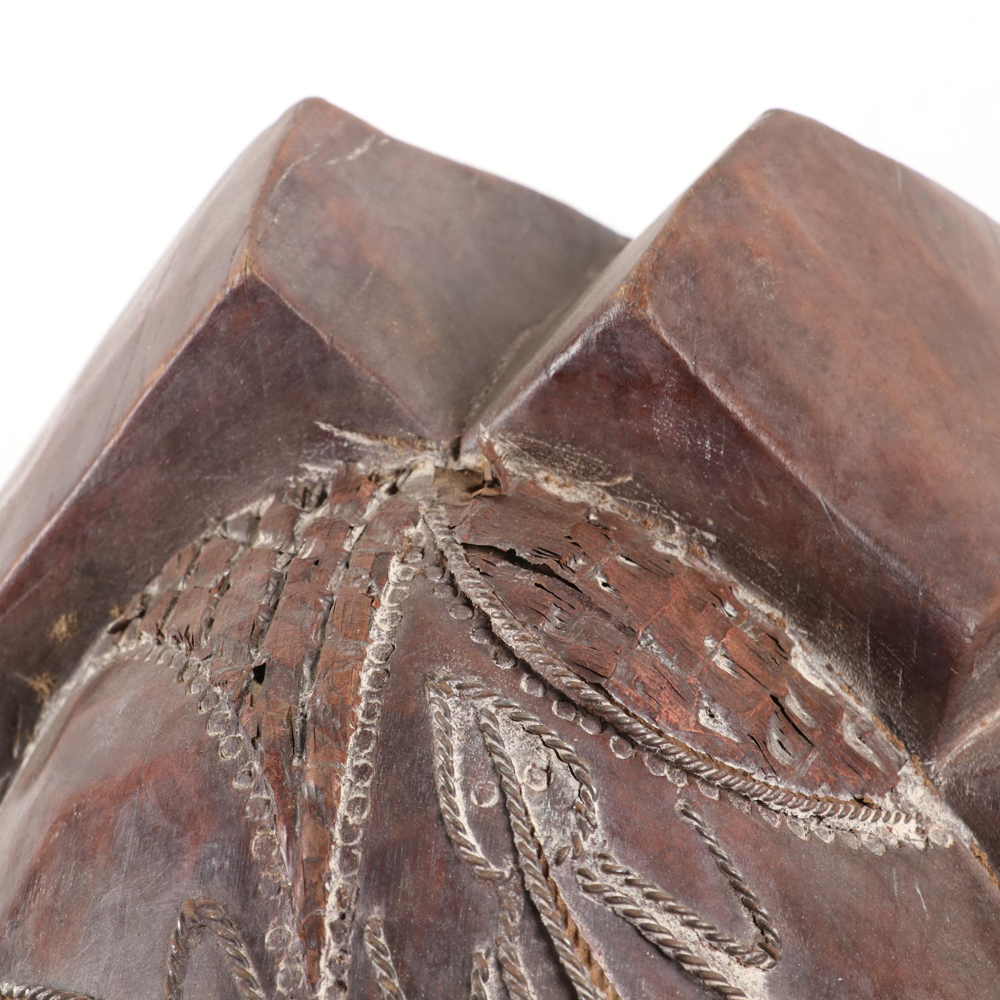 Tikar Mask and West African Style Carved Wood Mask and Decor